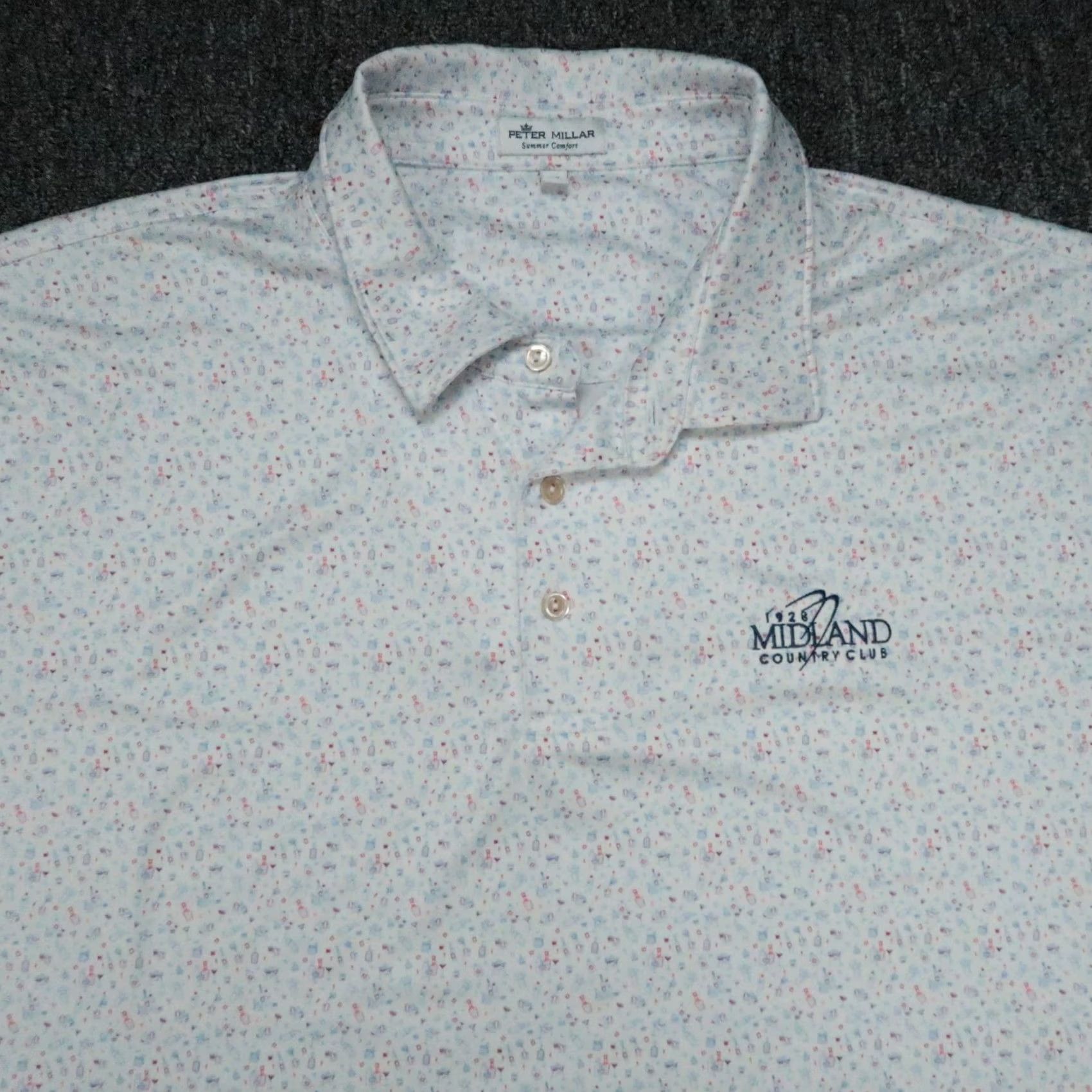 Peter Millar Peter Millar Shirt Mens 2XL White Polo Golf Tennis Polyester Spandex Moisture Wicking Performance Button Collar Polo Shirt Size US XXL / EU 58 / 5 - 2 Thumbnail
