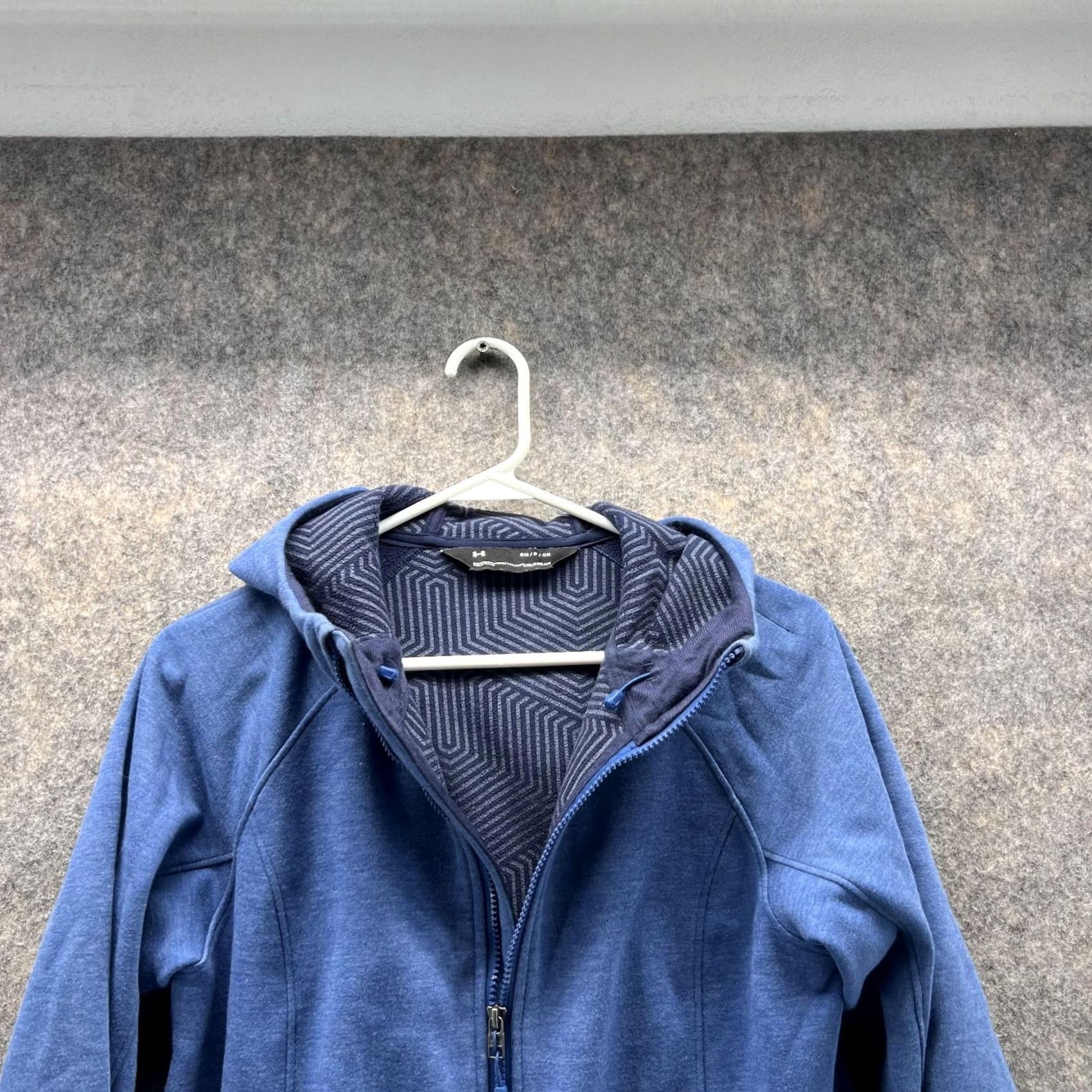 Under Armour VINTAGE Under Armour Sweater Shirt Womens Small Full Zip Hooded Fleece Logo Blue Size S / US 4 / IT 40 - 2 Thumbnail