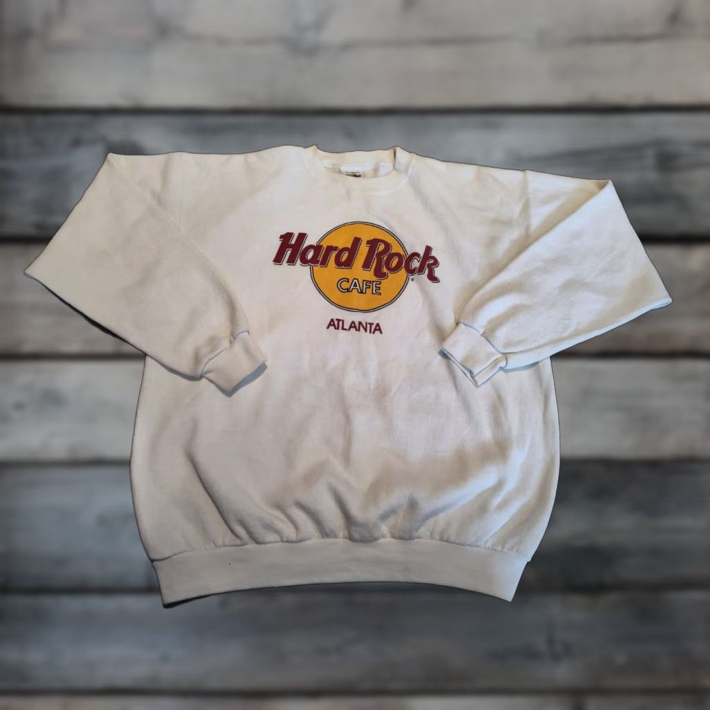 Hard Rock Cafe Vintage Hard Rock Cafe Atlanta Crewneck Sweatshirt White Large Made In USA Size US L / EU 52-54 / 3 - 1 Thumbnail