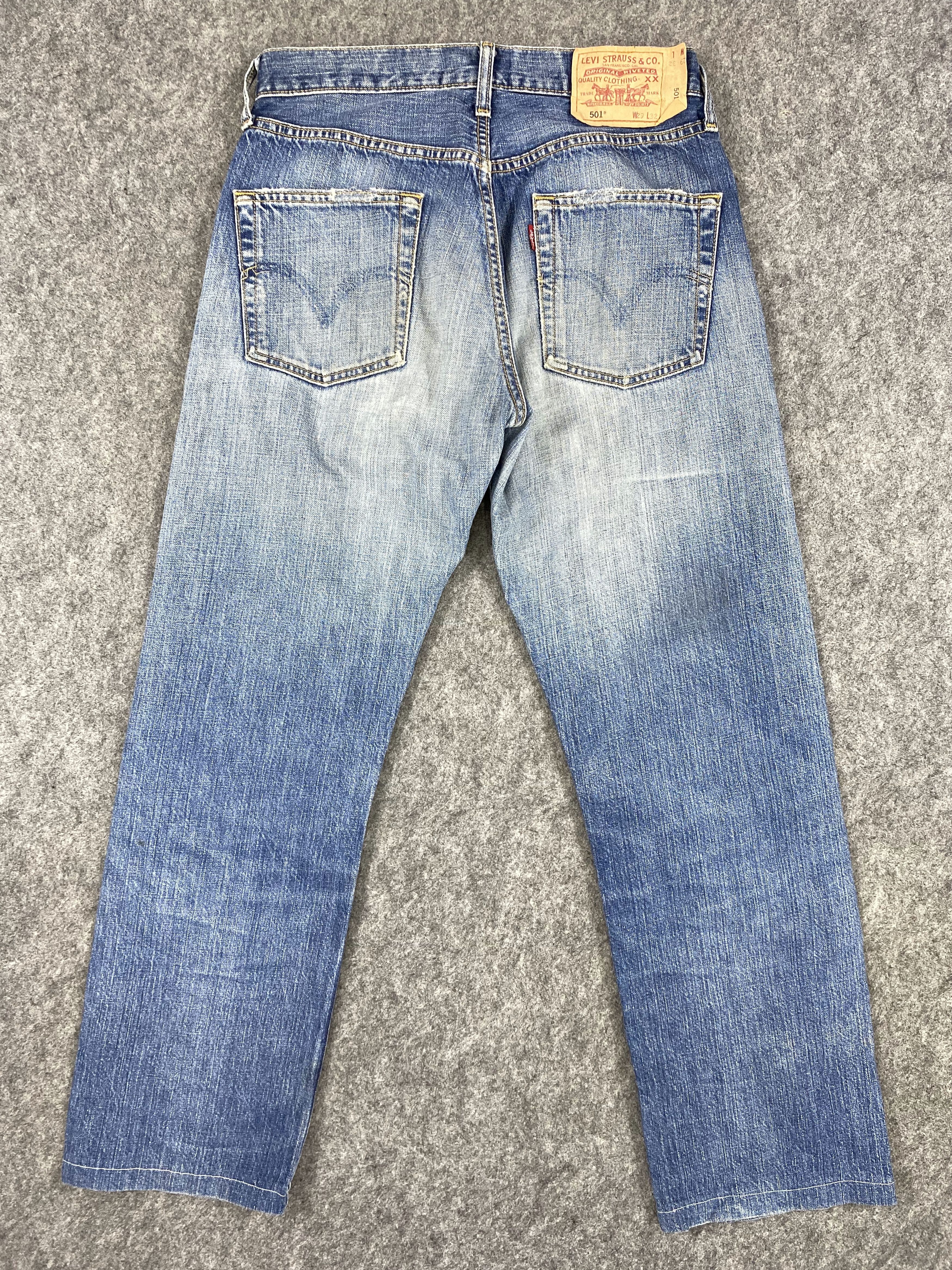 Levi's Blue Distressed Vintage Levi's 501 29x27.5 Denim -JN1174 Size US 29 - 2 Thumbnail
