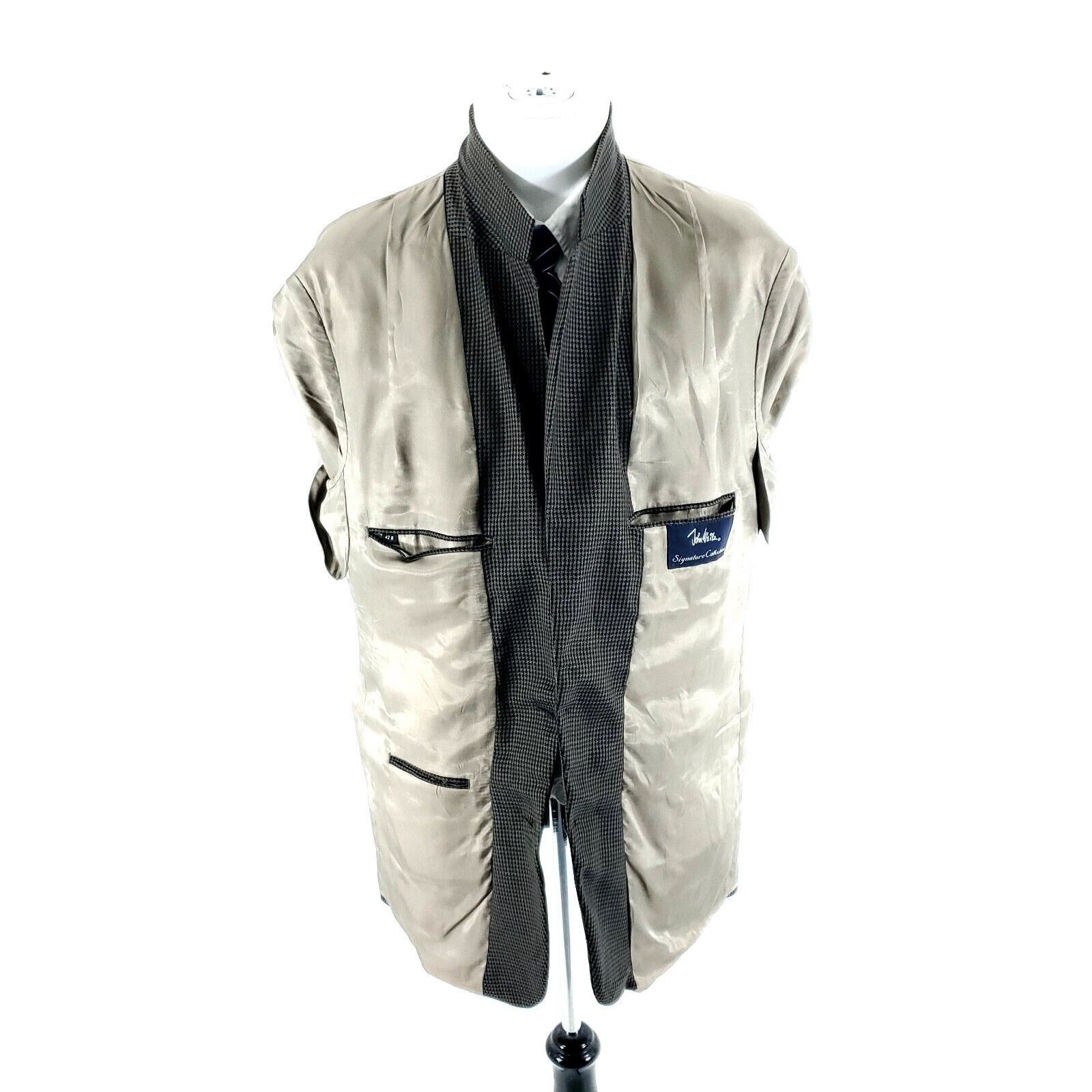 John Weitz John Weitz Signature Textured Wool 2 Button Sport Coat 42R G Size 42R - 9 Thumbnail