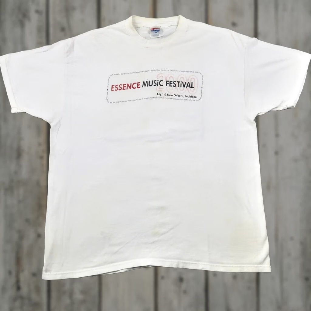Hanes VINTAGE Hanes T Shirt Mens XL White Essence Music Festival 2000 New Orleans LA Hip Hop Graphic Tee Size US XL / EU 56 / 4 - 1 Thumbnail