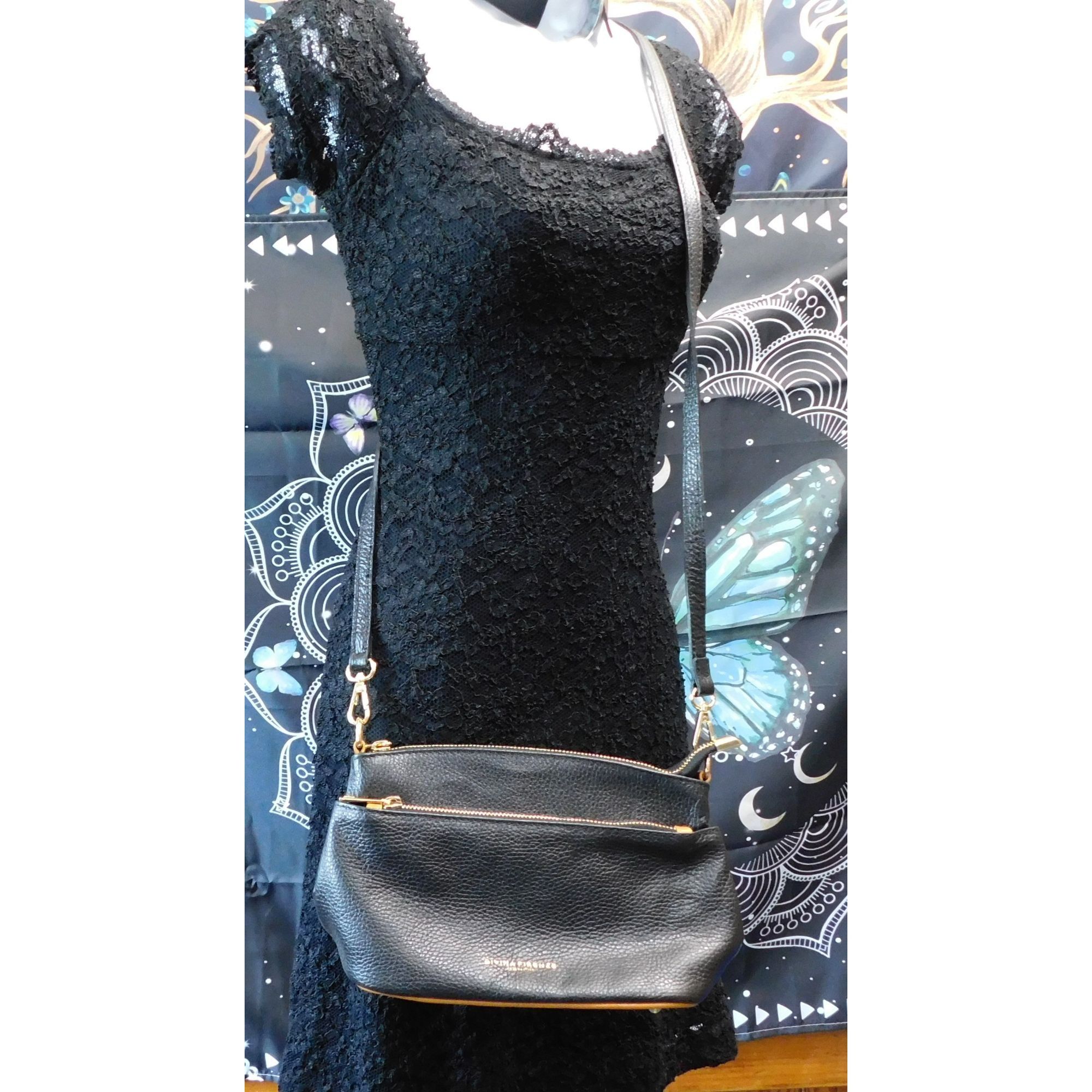 Other Divina Firenze Black Leather Crossbody Purse Size ONE SIZE - 1 Thumbnail