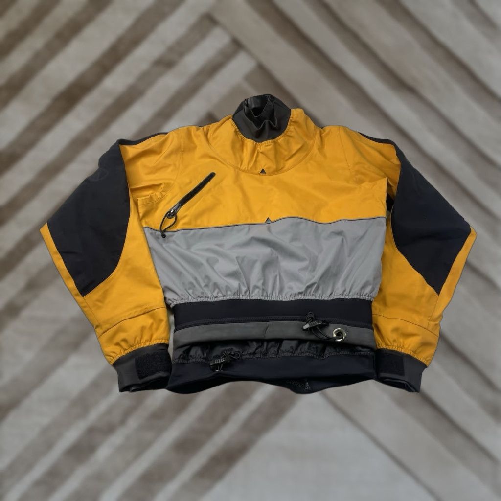 Patagonia VINTAGE Patagonia Lotus Design Kayak Waterproof Jacket S Mens Yellow Black Waterproof Design Kayak 90s Size US S / EU 44-46 / 1 - 1 Thumbnail