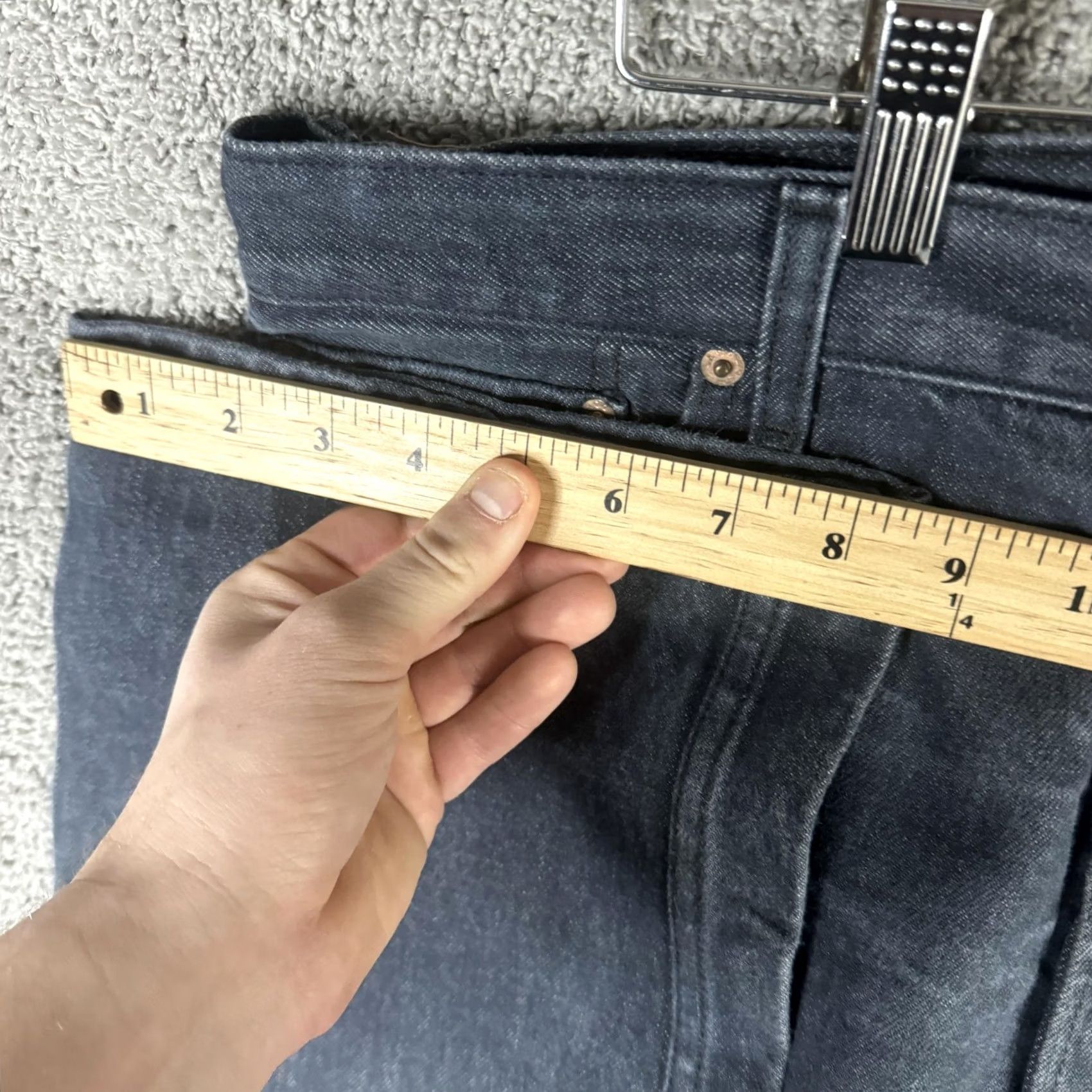 Levi's Levi's 501 Jeans Mens 38x30 Gray Denim Button Fly Straight Leg Mid Rise Size US 38 / EU 54 - 7 Thumbnail