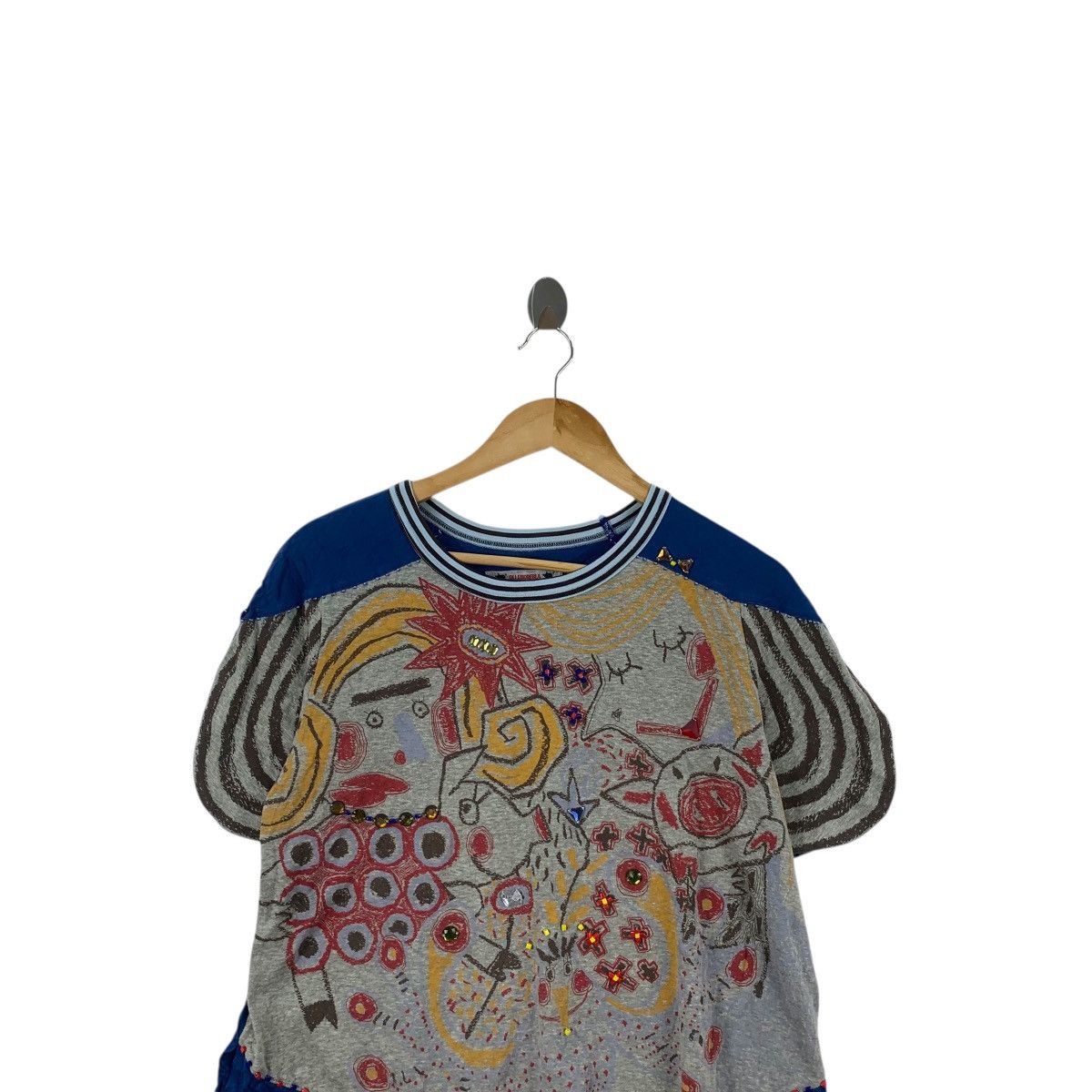 Vintage Vintage OLLE BOREBLA JAPAN Rhinestone Abtract Tee Shirt Top Size S / US 4 / IT 40 - 2 Thumbnail