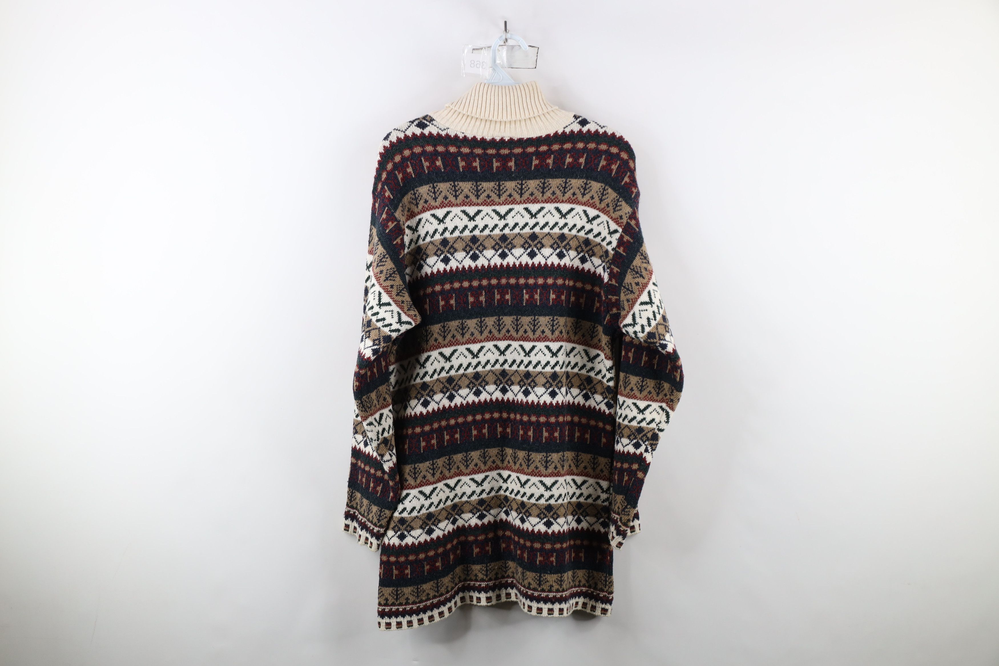 Vintage Vintage 90s Streetwear Fair Isle Turtleneck Tunic Sweater Size M / US 6-8 / IT 42-44 - 11 Thumbnail
