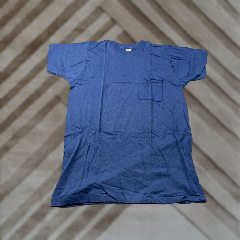 Fruit Of The Loom VINTAGE Fruit of the Loom T-Shirt Selvedge Pocket Large Blue Crew Neck Short Sleeve 90s Grunge Skate Men Size US L / EU 52-54 / 3 - 1 Thumbnail