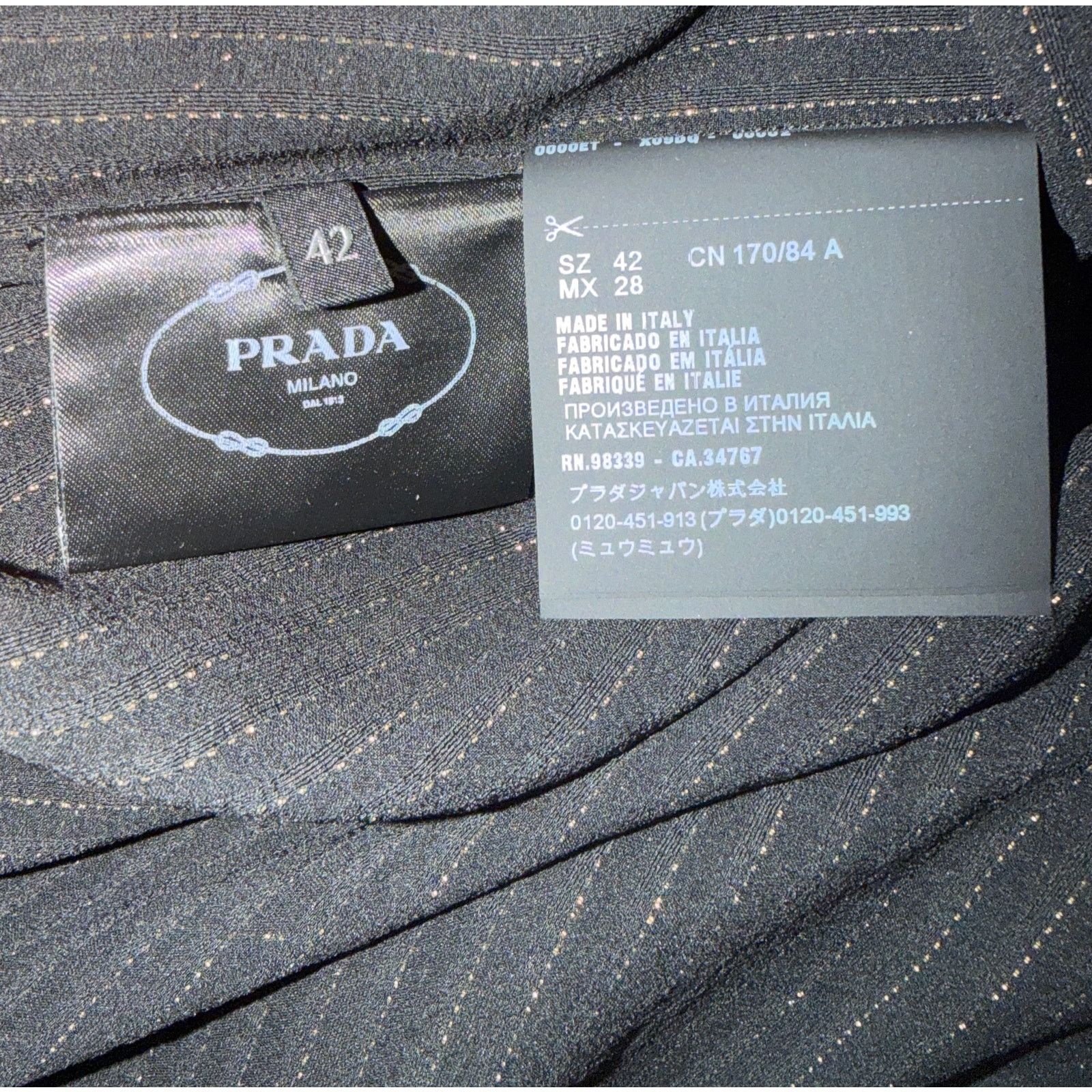 Prada Prada NWT Gold Metallic Striped Black Tunic Long Sleeves Size M / US 6-8 / IT 42-44 - 4 Thumbnail