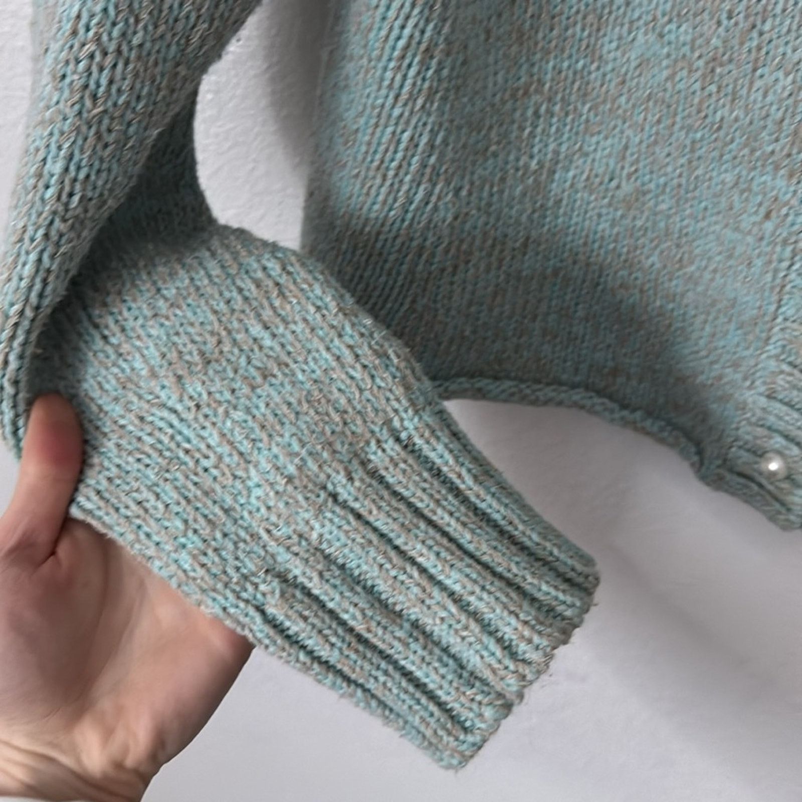 Other Dannijo Cropped Cardigan With Pearl Buttons in Blue Grey Size L / US 10 / IT 46 - 8 Thumbnail