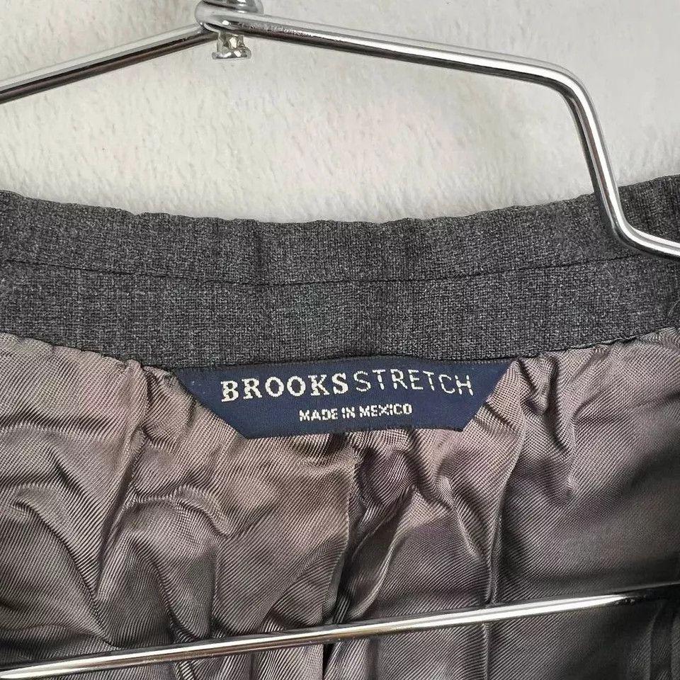 Brooks Brooks Stretch Blazer Suit Men 50R Gray 3 Buttons 100% Wool Size 50R - 4 Thumbnail