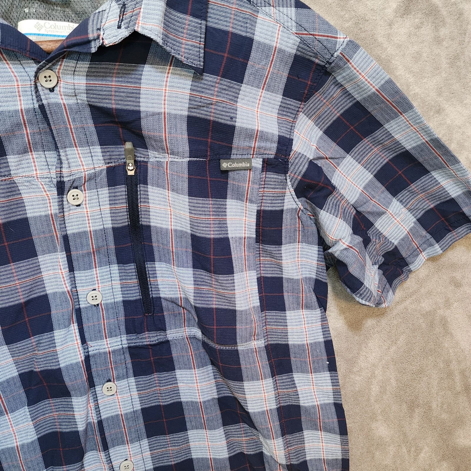 Columbia Columbia Zip Pocket Blue Plaid Lightweight Shirt M - Size US M / EU 48-50 / 2 - 4 Thumbnail