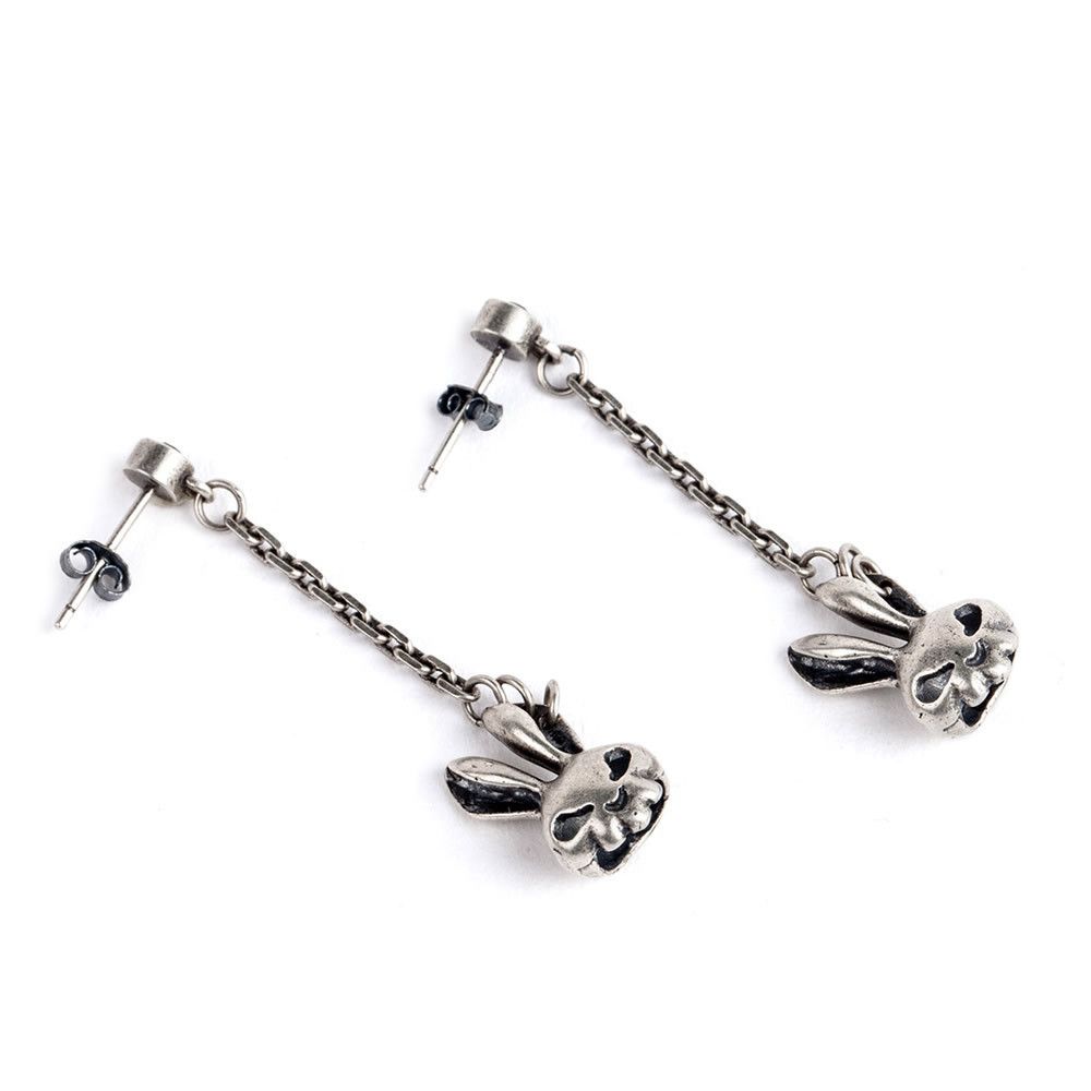 Jewelry Rabbit 925 Silver Dark Earrings One Pairs Chrome Jewelry Size ONE SIZE - 6 Thumbnail