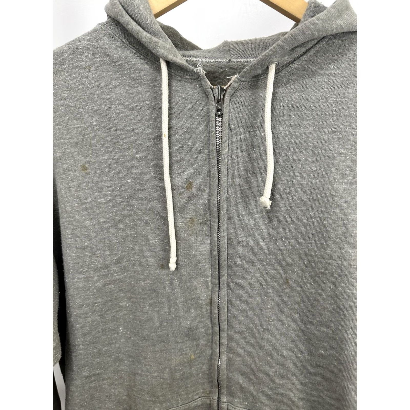 IDEA VINTAGE 70s Heather Gray Full Zip Hoodie Sweatshirt Worn Soft Ideal Zipper XL Men's Size US XL / EU 56 / 4 - 6 Thumbnail