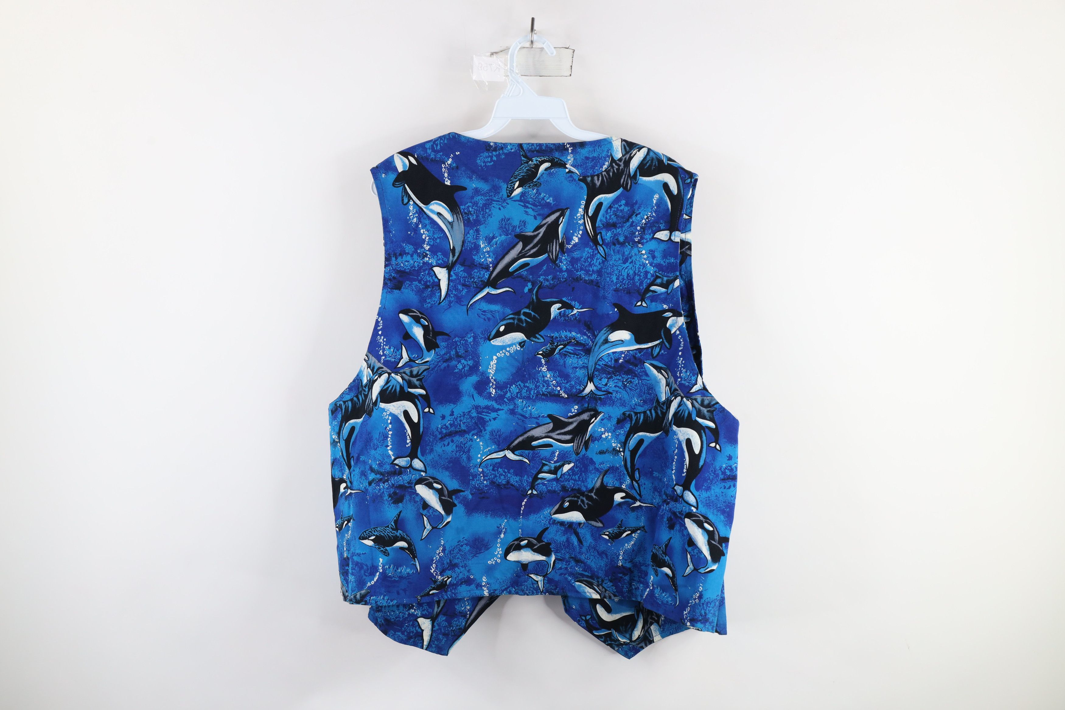 Vintage Vintage 90s Streetwear Whale All Over Print Open Front Vest Size 3XL / US 20-22 - 7 Thumbnail
