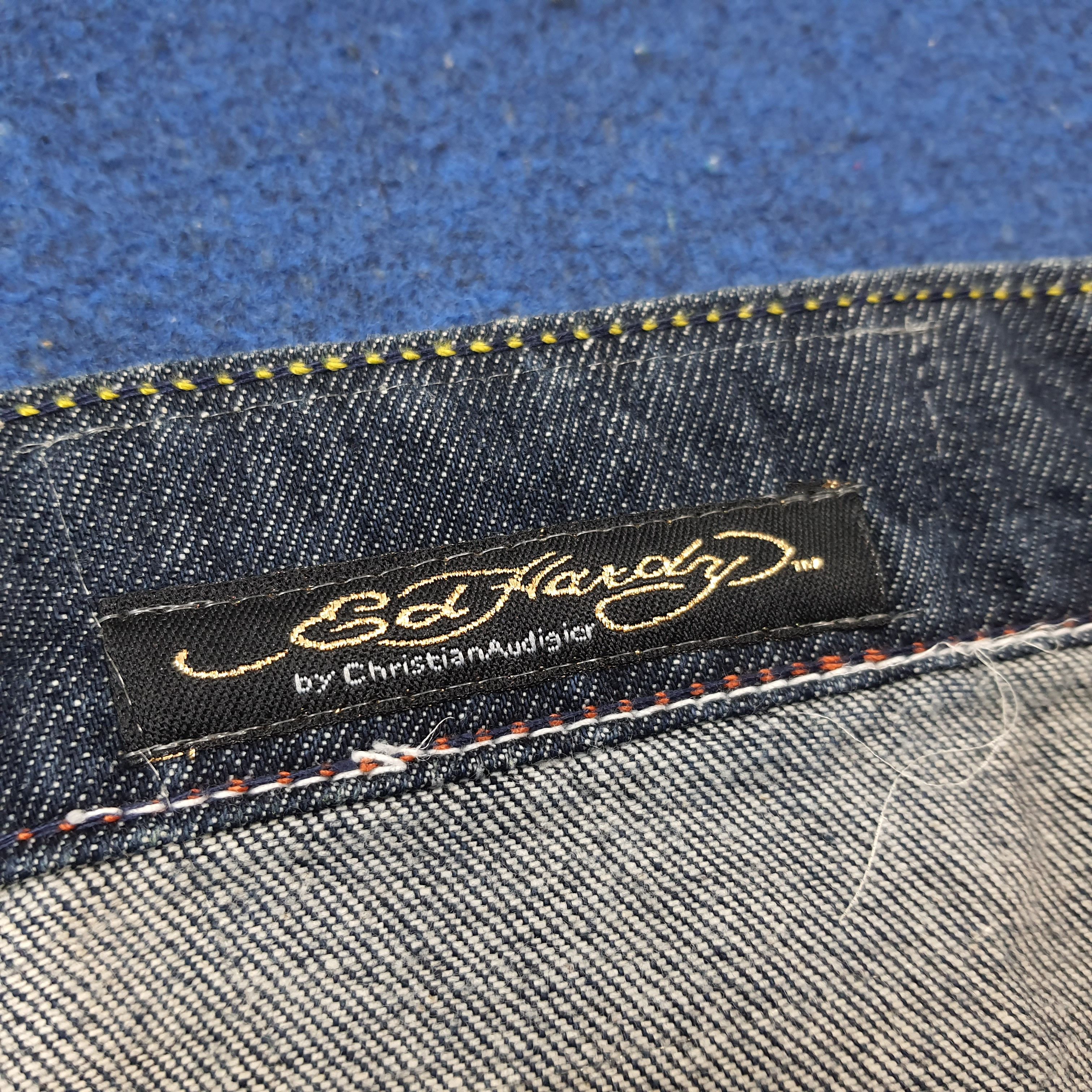 Ed Hardy Vintage Ed Hardy Skull Embroidered Custom Logo Jeans C272N18 Size US 43 - 12 Thumbnail