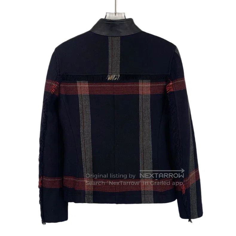 Hermes Hermes Colorblock Striped Wool Long Sleeve Leather Jacket Size XS / US 0-2 / IT 36-38 - 2 Thumbnail