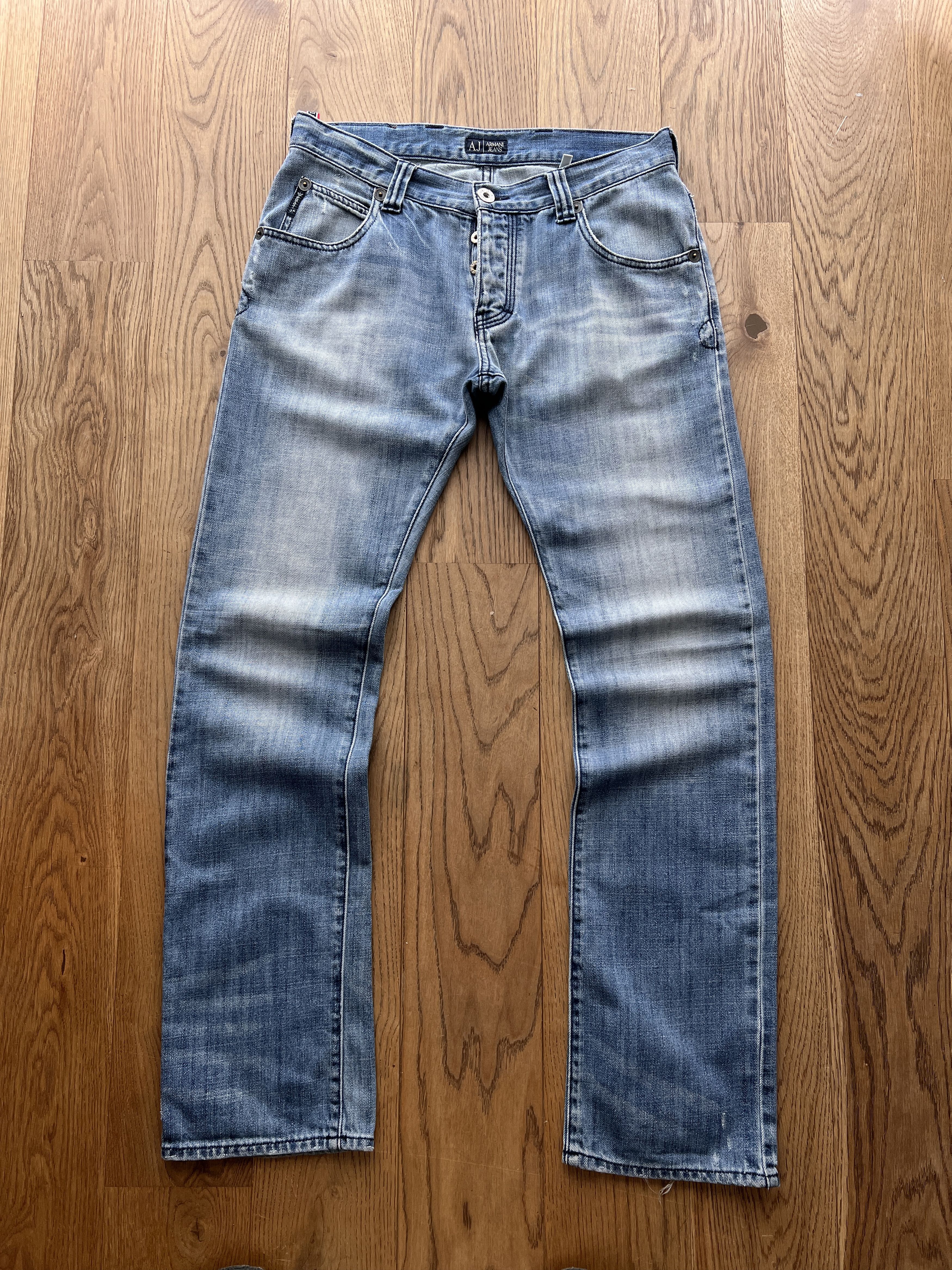 Armani Y2K Armani retro vintage 00s blue denim jeans slim straight Size US 32 / EU 48 - 18 Thumbnail
