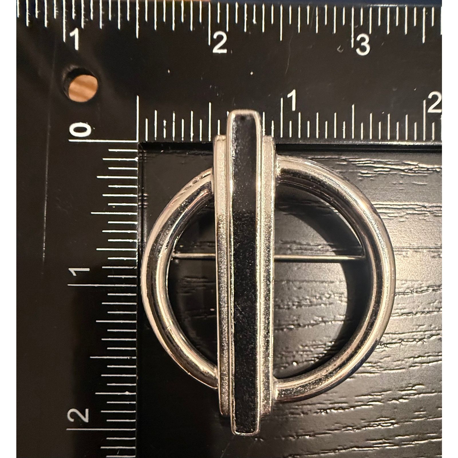 Monet Vintage Signed Monet Silver Tone Modernist Circle Bar Brooch Size ONE SIZE - 4 Thumbnail