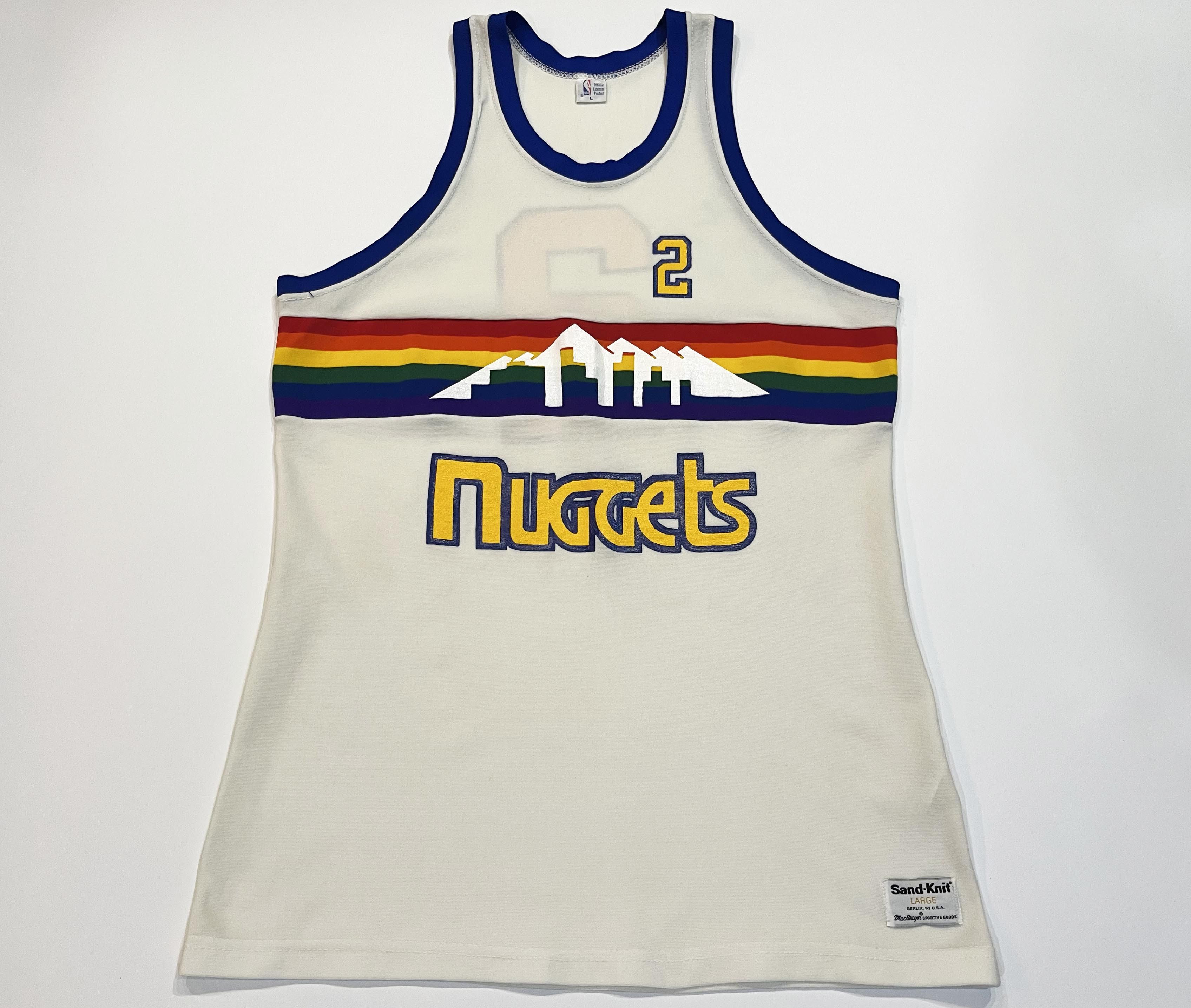 Other Vintage Sand Knit NBA Denver Nuggets ALEX ENGLISH #2 Jersey Size US L / EU 52-54 / 3 - 1 Thumbnail