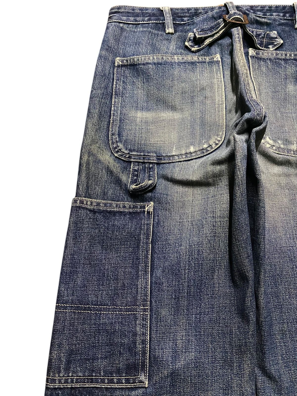 Le Grande Bleu (L.G.B.) Multipocket Carpenter Mud Wash Buckle Back Baggy Gap Jeans Size US 34 / EU 50 - 9 Thumbnail