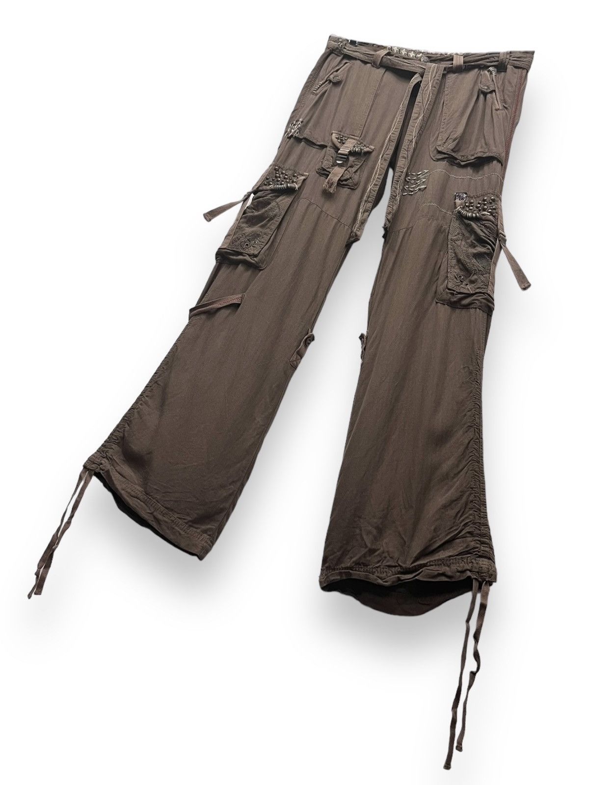 If Six Was Nine 🔥FYE Bondage Multipocket Drawstring Rayon Cargo GOA Style Size US 33 - 6 Thumbnail