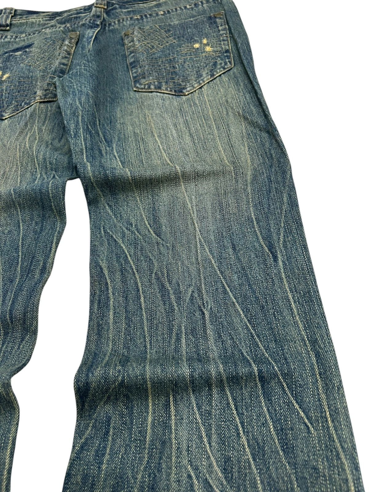 Hysteric Glamour × Japanese Brand × Le Grande Bleu (L.G.B.) Japanese Brand Jean Washed Blue Way Jean Zigzag Boro Pcoket Size US 31 - 18 Thumbnail