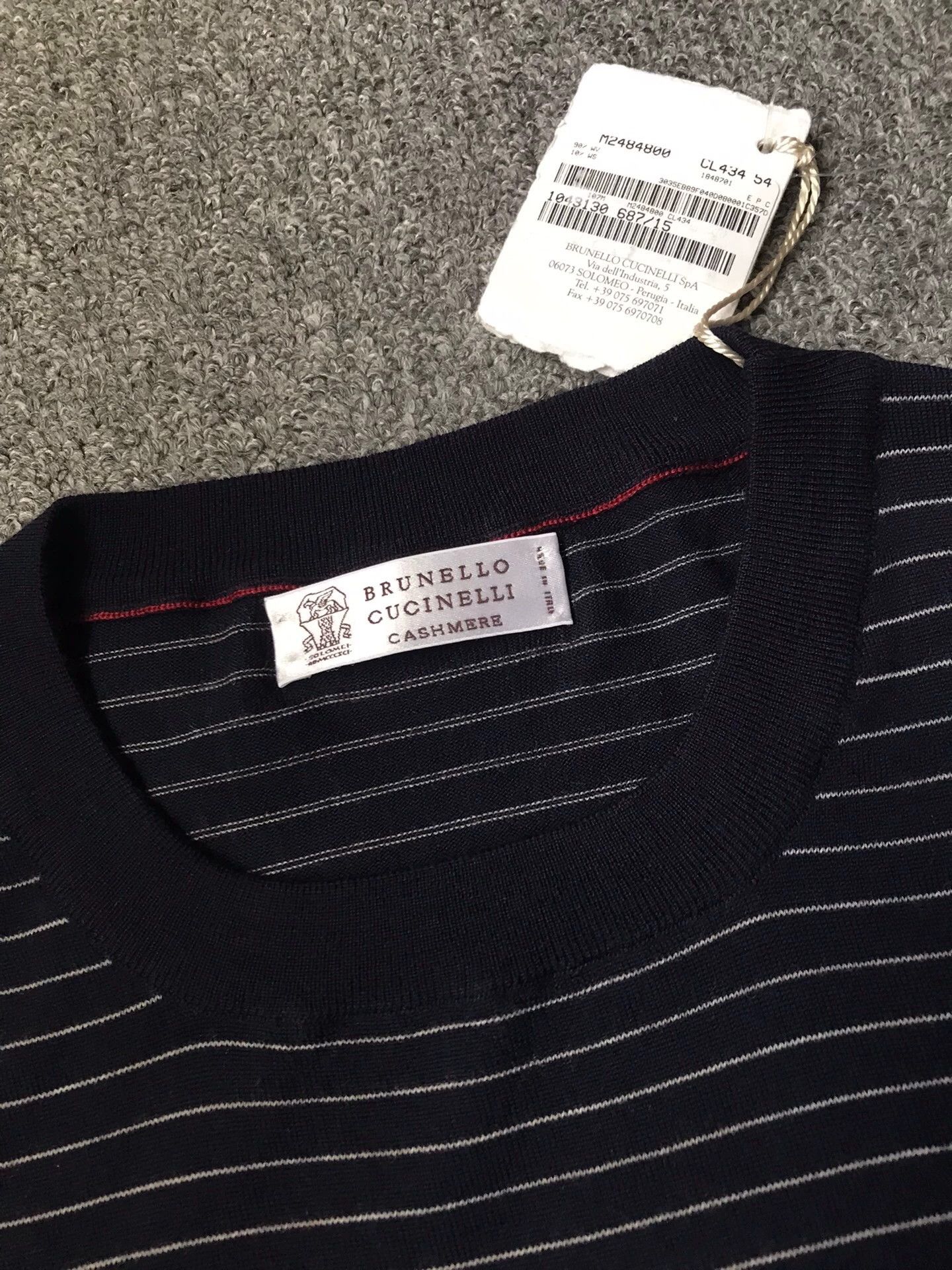 Brunello Cucinelli BC Wool & Cashmere Blend Crewneck Striped Sweater 54 Size US L / EU 52-54 / 3 - 4 Thumbnail