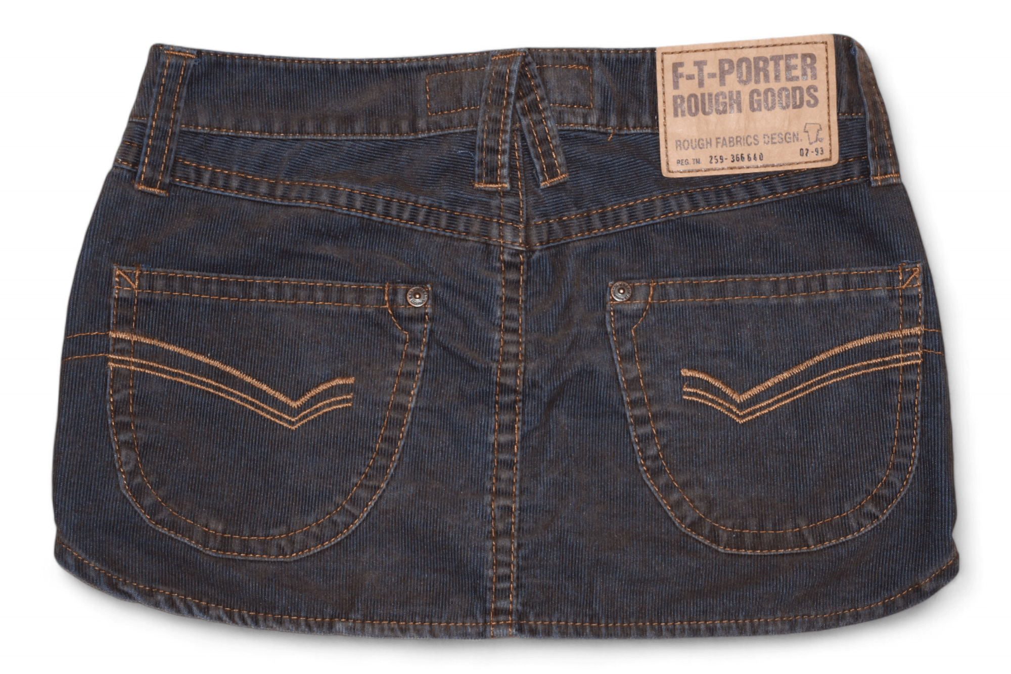Freeman T. Porter 1993 Freeman T.Porter Dirty Coated Corduroy Denim Mini Skirt Size 32" / US 10 / IT 46 - 2 Thumbnail