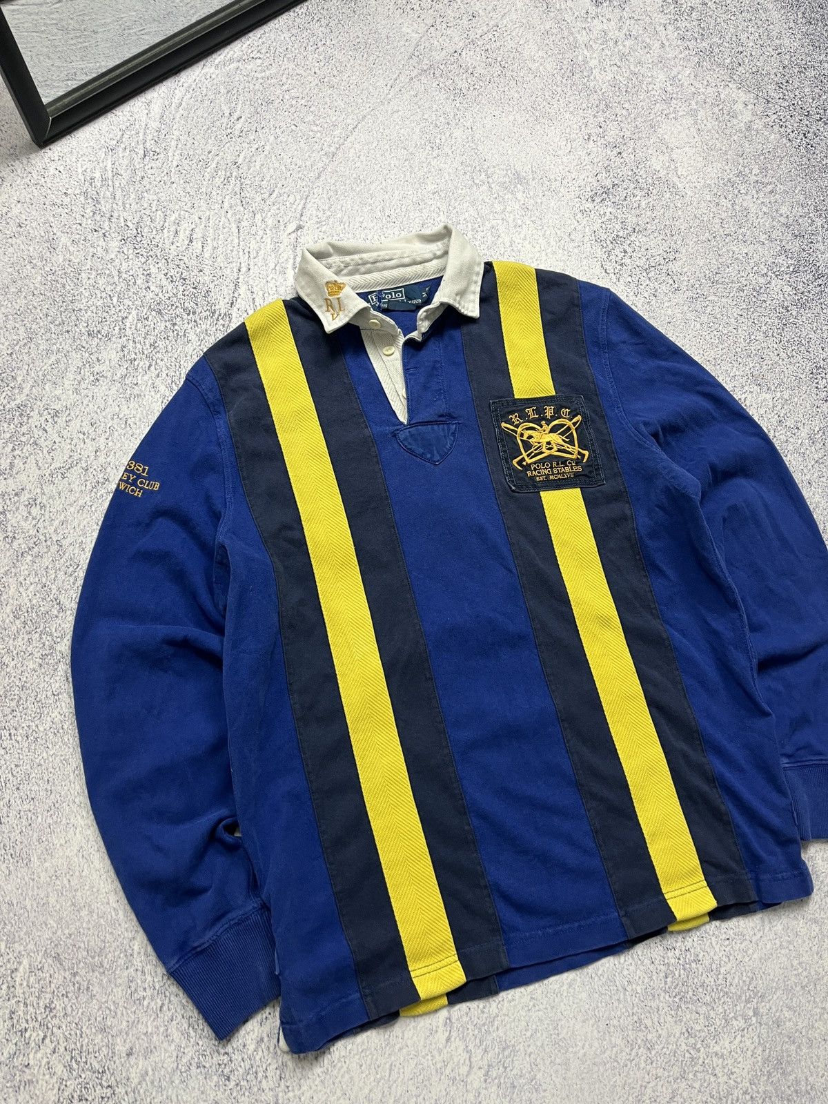 Polo Ralph Lauren × Vintage 🏇🏿Vintage 90’s Polo Ralph Lauren Jockey Racing Rugby Shirt Size US M / EU 48-50 / 2 - 3 Thumbnail