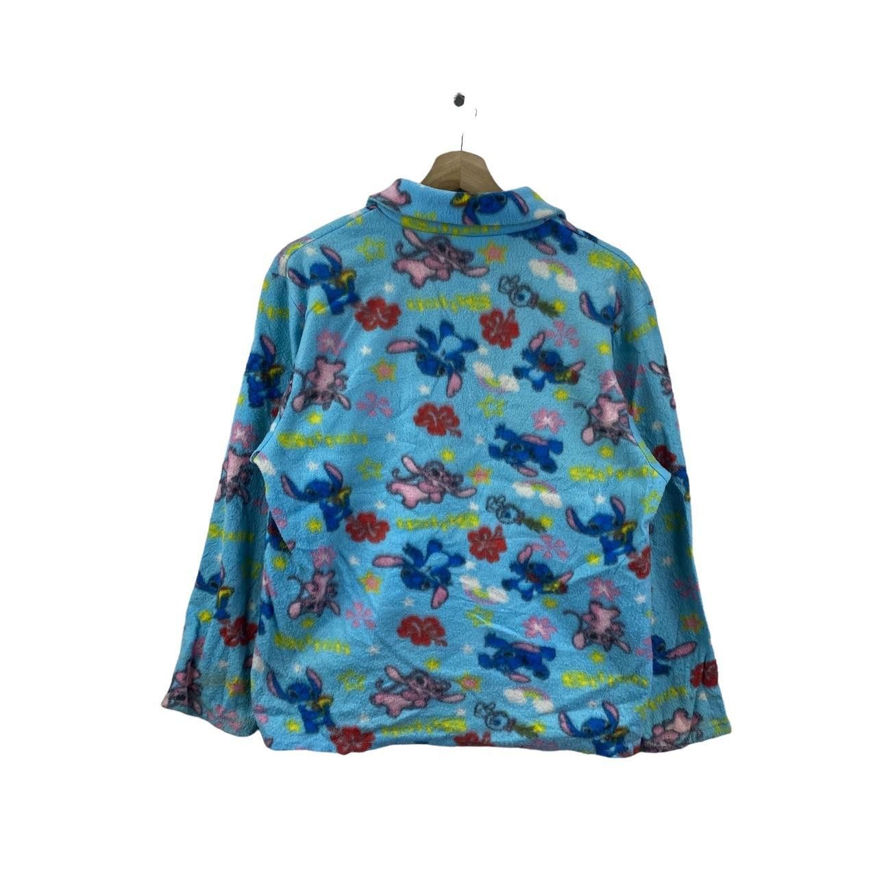 Disney Vtg 90’ DISNEY LILO STITCH Aop All Over Print Blue Blouse Size L / US 10 / IT 46 - 2 Thumbnail