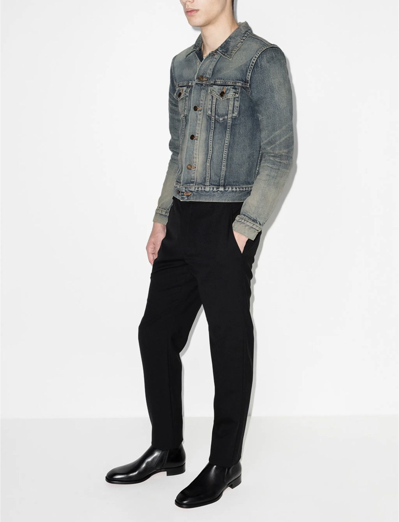 Saint Laurent Paris Saint Laurent Washed-effect Denim Jacket Size US M / EU 48-50 / 2 - 5 Thumbnail