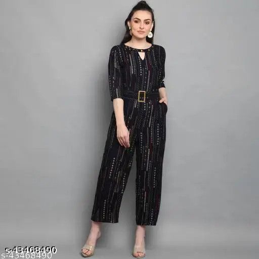 Other Women's Rayon Foil Printed Jumpsuit Size S / US 4 / IT 40 - 1 Thumbnail