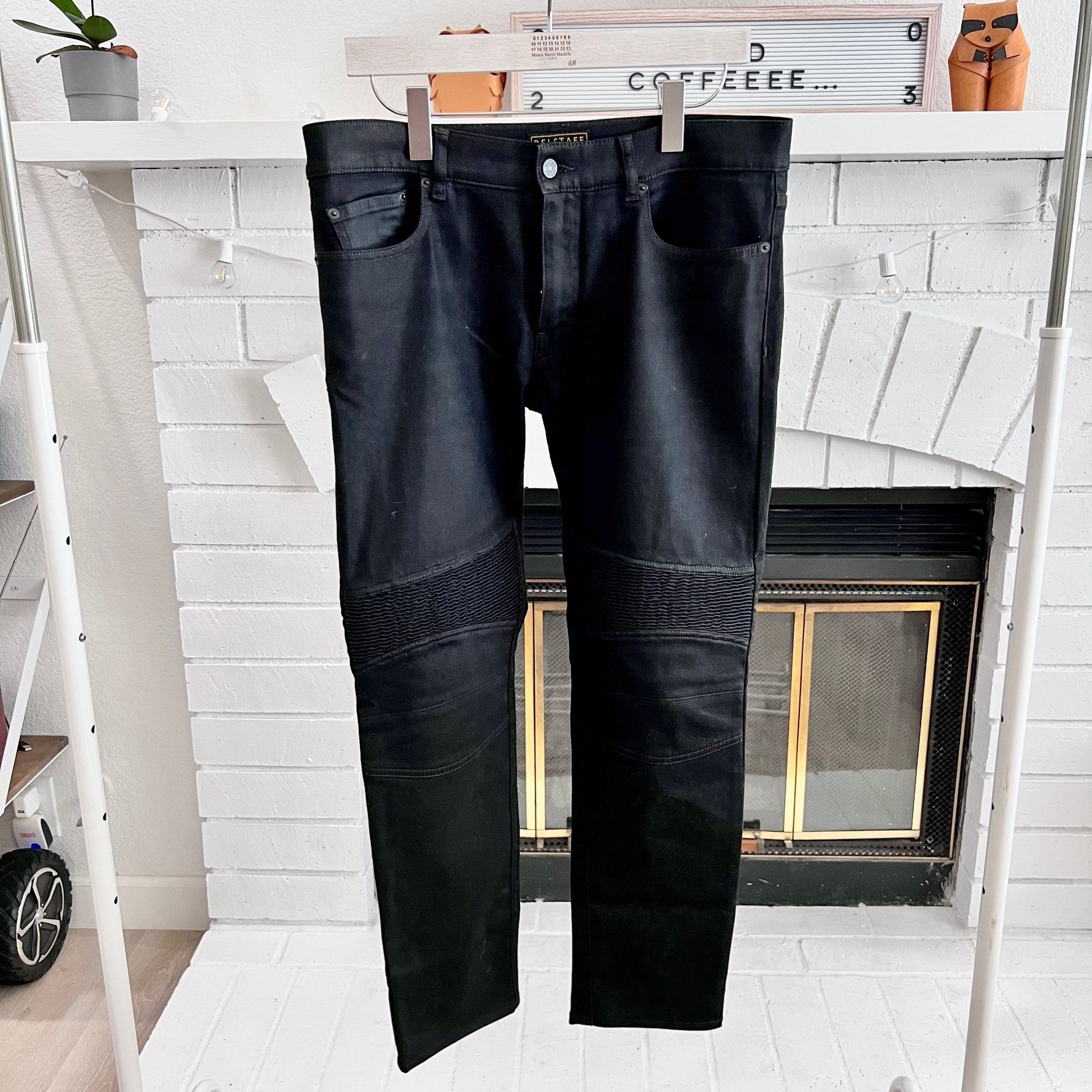 Belstaff Stretch Jeans Slim Fit Motorcycle Biker Denim Pants