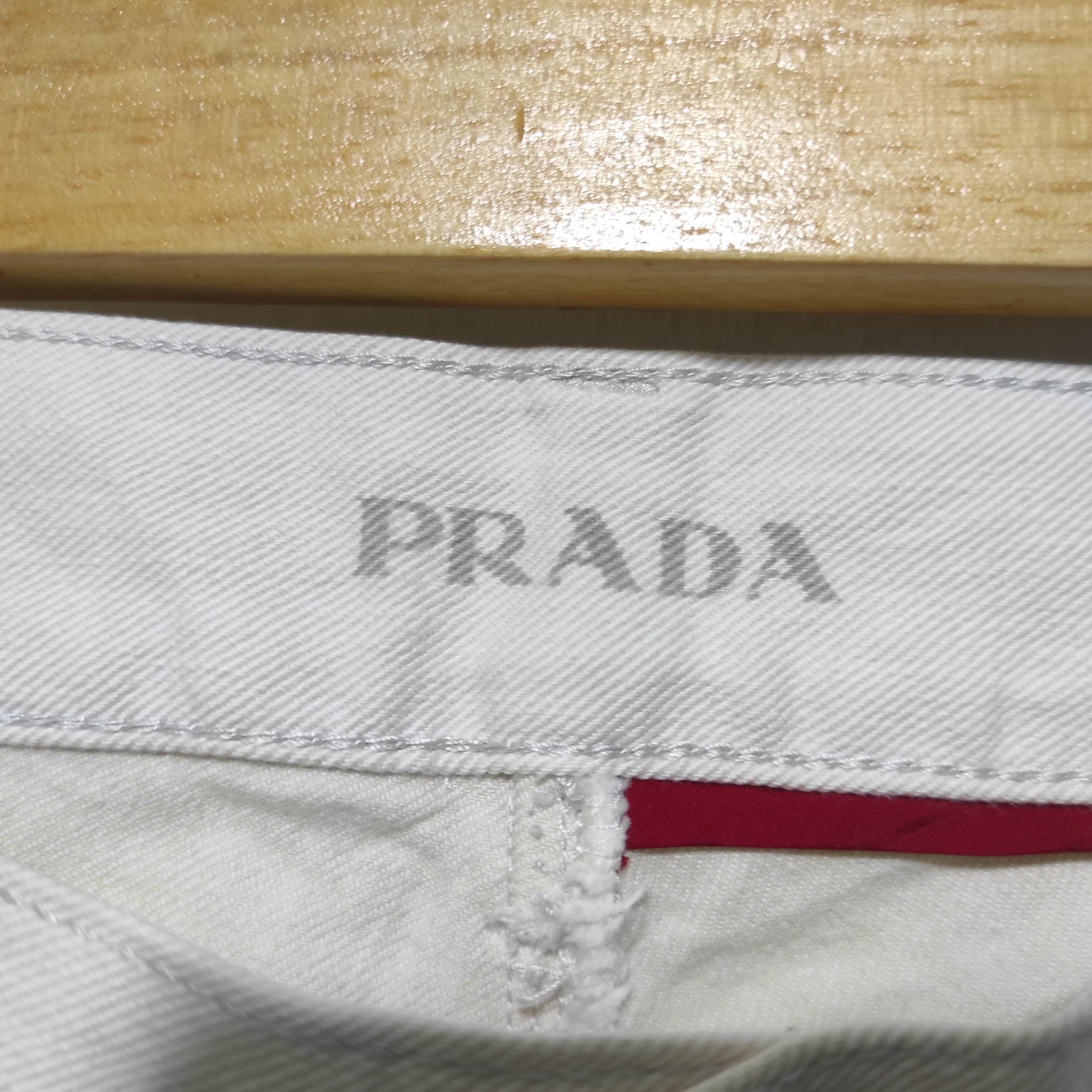 Prada Prada Logo White Denim Tapered Fit Jeans size 30 Size US 30 / EU 46 - 9 Thumbnail