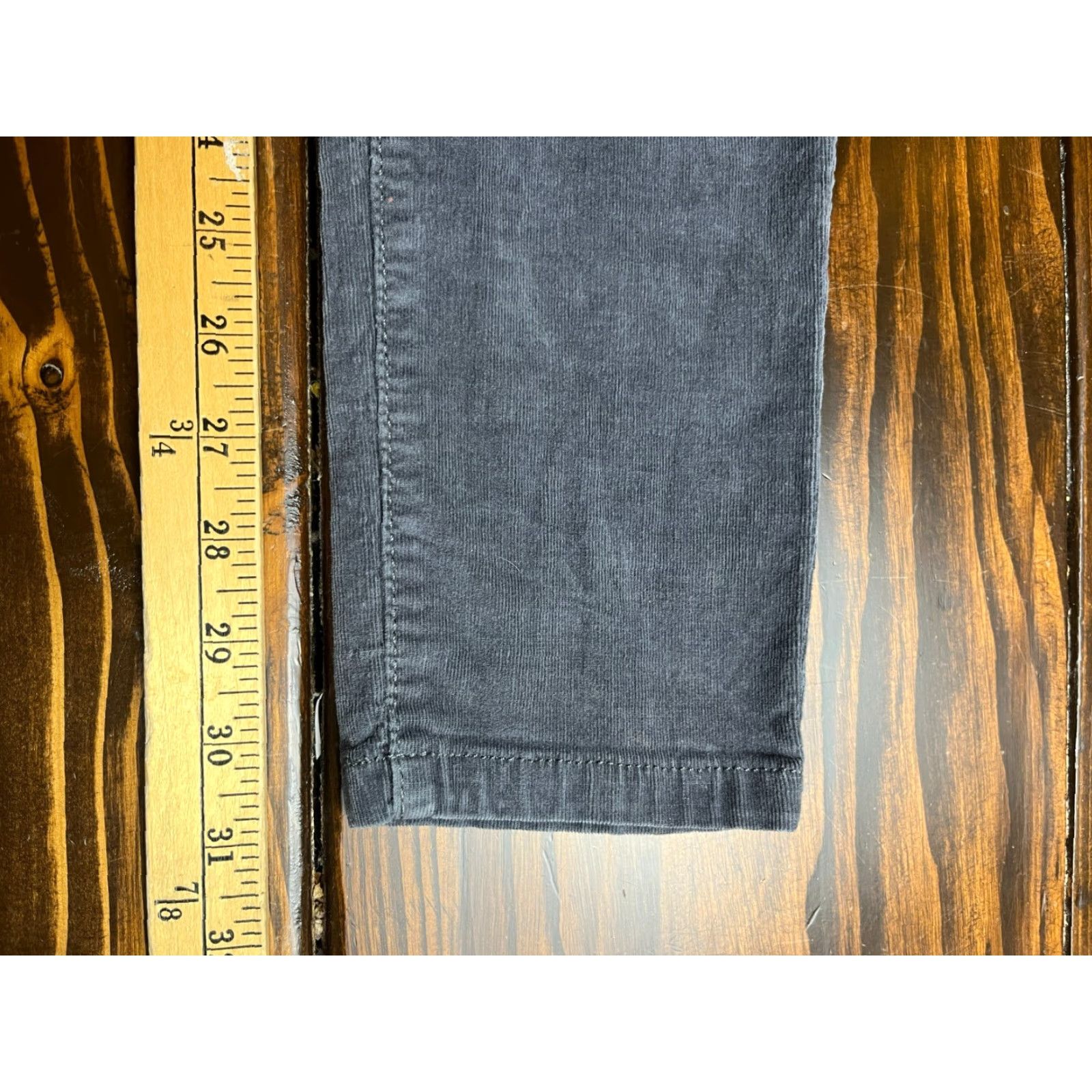 Vintage LC Lauren Conrad Pants Women's 6 Gray Corduroy Straight Pockets Regular Fit Chino Casual Fall Spring Summer Womens Size 28" / US 6 / IT 42 - 5 Thumbnail