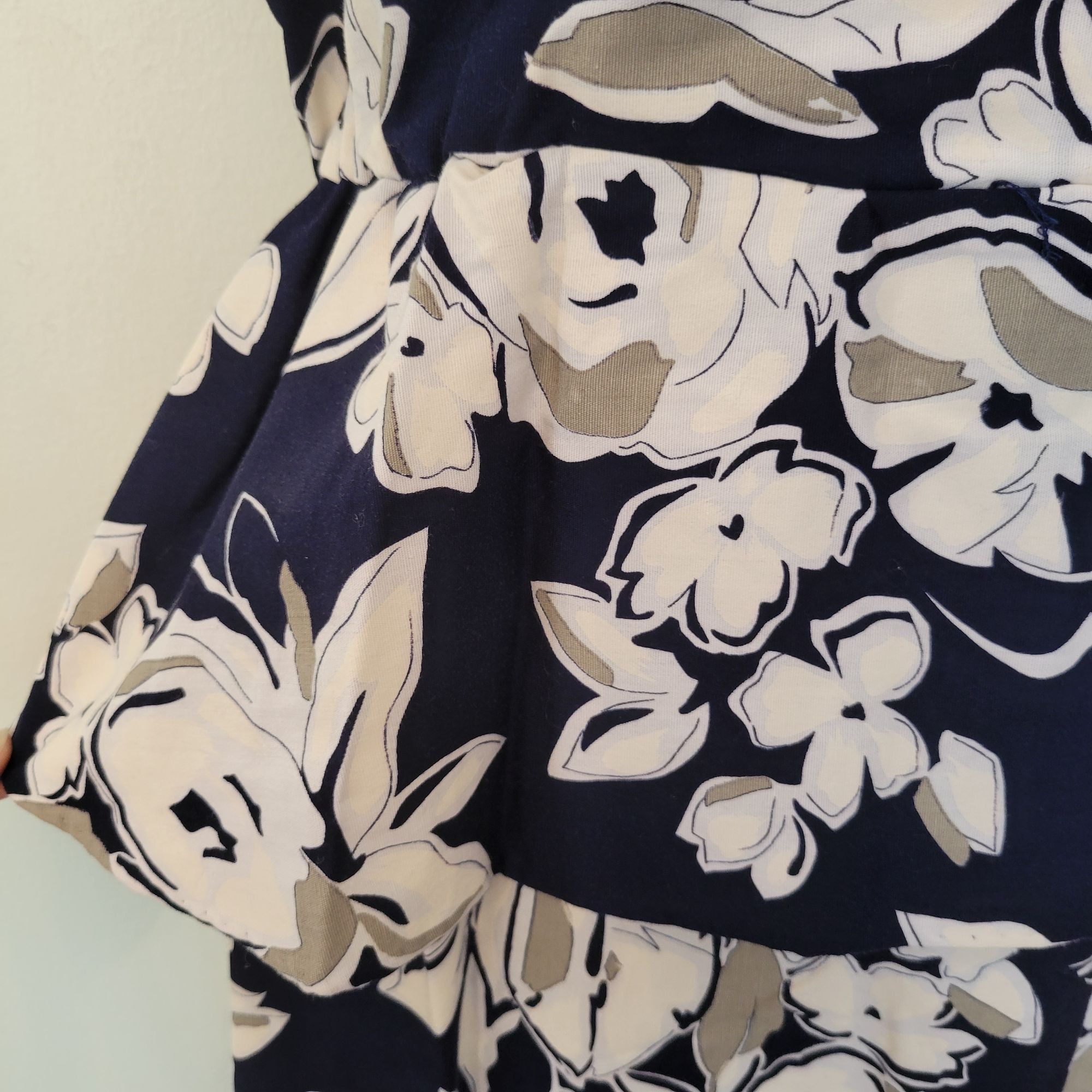 Other Vintage 1940s Peplum Blue Floral Midi Tea Dress 14 Retro Pin Size XL / US 12-14 / IT 48-50 - 7 Thumbnail