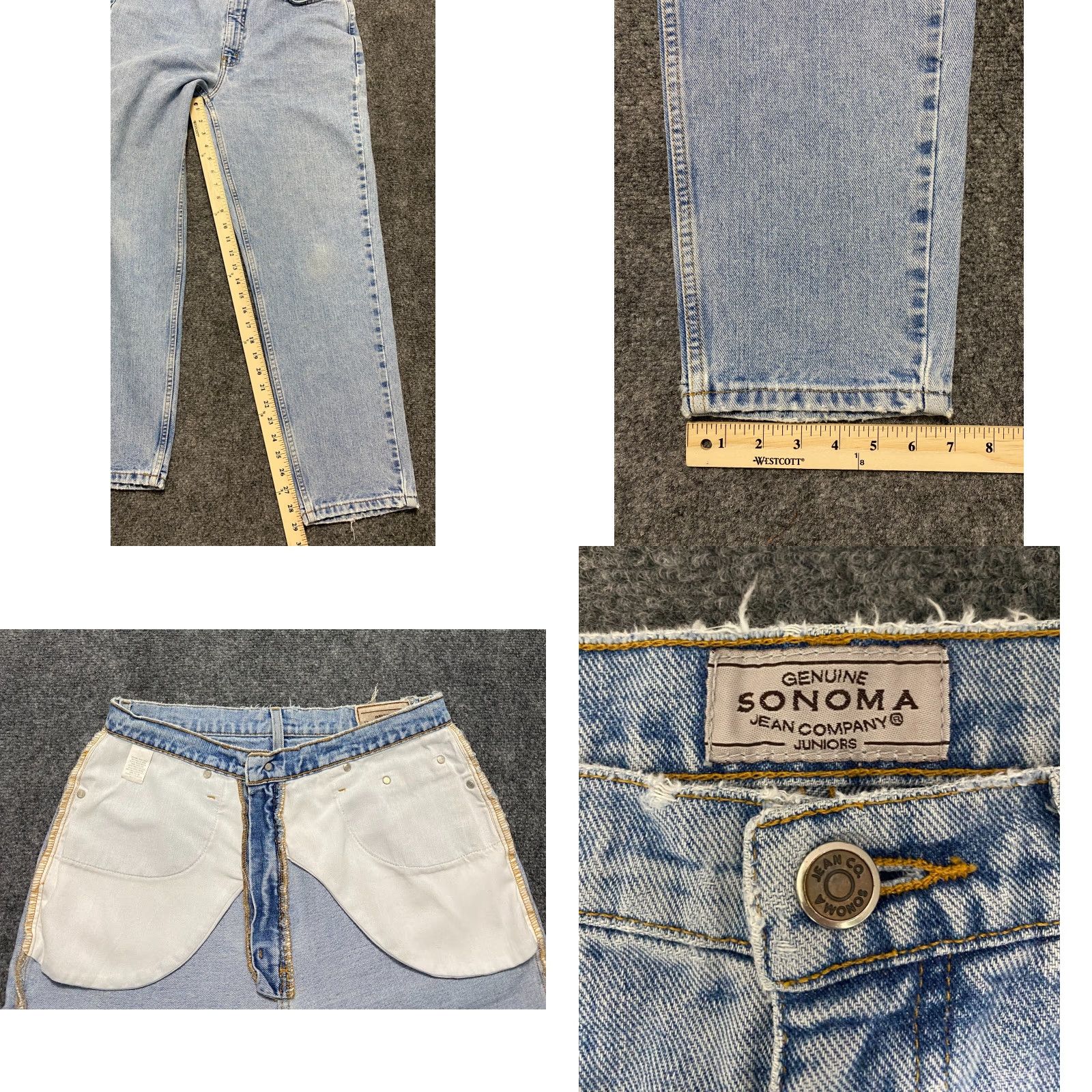 Vintage VINTAGE Sonoma Jeans High Rise Size 13 Blue Light Wash Denim 5-Pocket Design Women Juniors Straight Inseam 29 Dress? Size 24" / US 00 / IT 34 - 8 Thumbnail