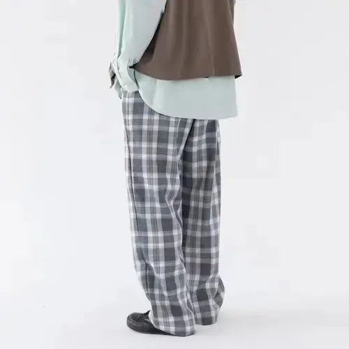 Japanese Brand 20AW Indigo Union Japan Grey Checked Minimal Pants Size US 32 / EU 48 - 3 Thumbnail