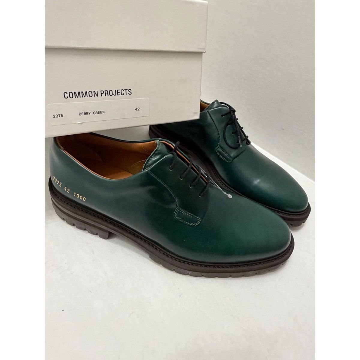 Common Projects COMMON PROJECTS DERBY GREEN SHOES Size US 9 / EU 42 - 15 Thumbnail