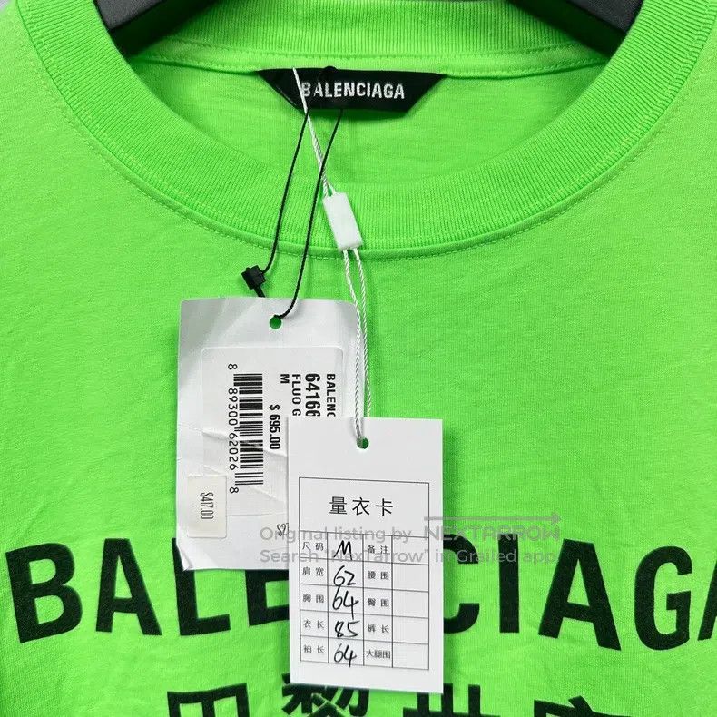 Balenciaga Balenciaga Neon apple green seven-country language logo lo Size US M / EU 48-50 / 2 - 3 Thumbnail