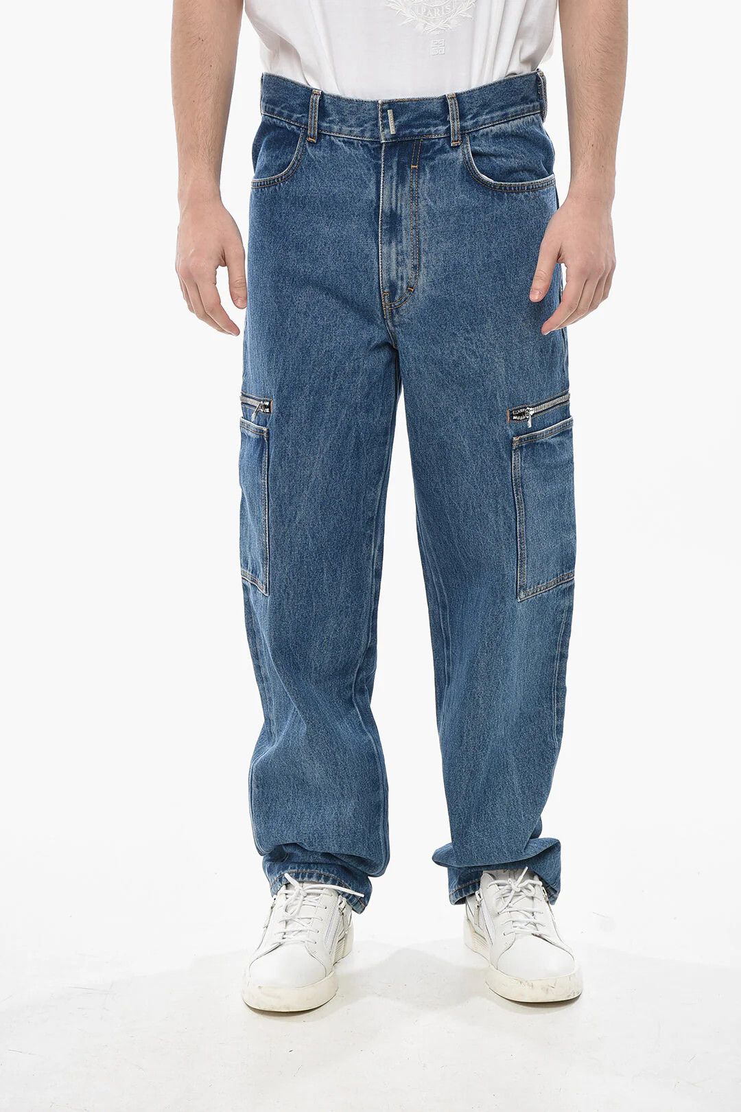Givenchy og1mm0326 Cargo Straight-Fit Jeans in Blue Size US 31 - 1 Thumbnail