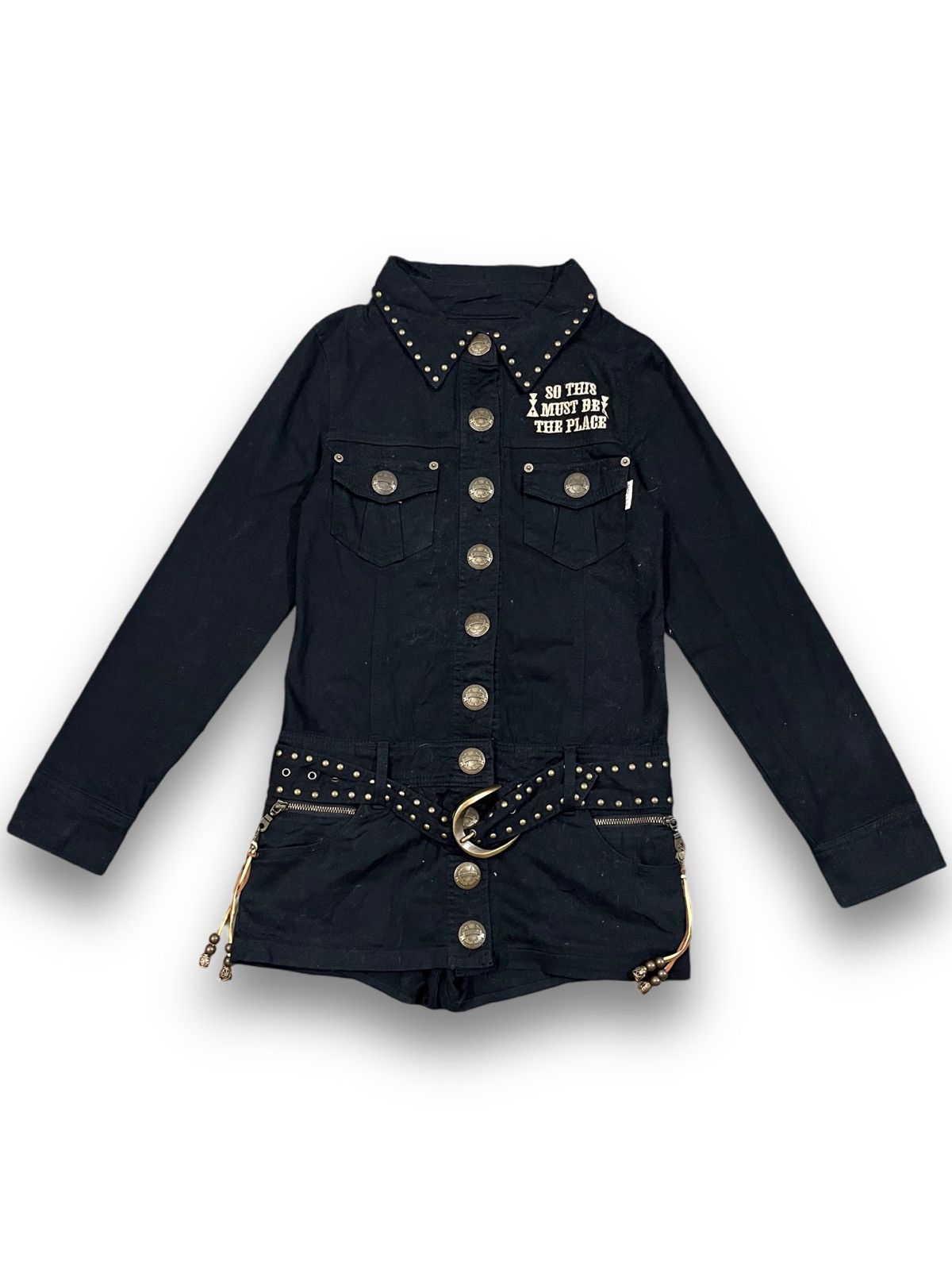 Japanese Brand × Vintage Vintage Garula City Chick Studded Romper Belt Jacket Size M / US 6-8 / IT 42-44 - 1 Thumbnail