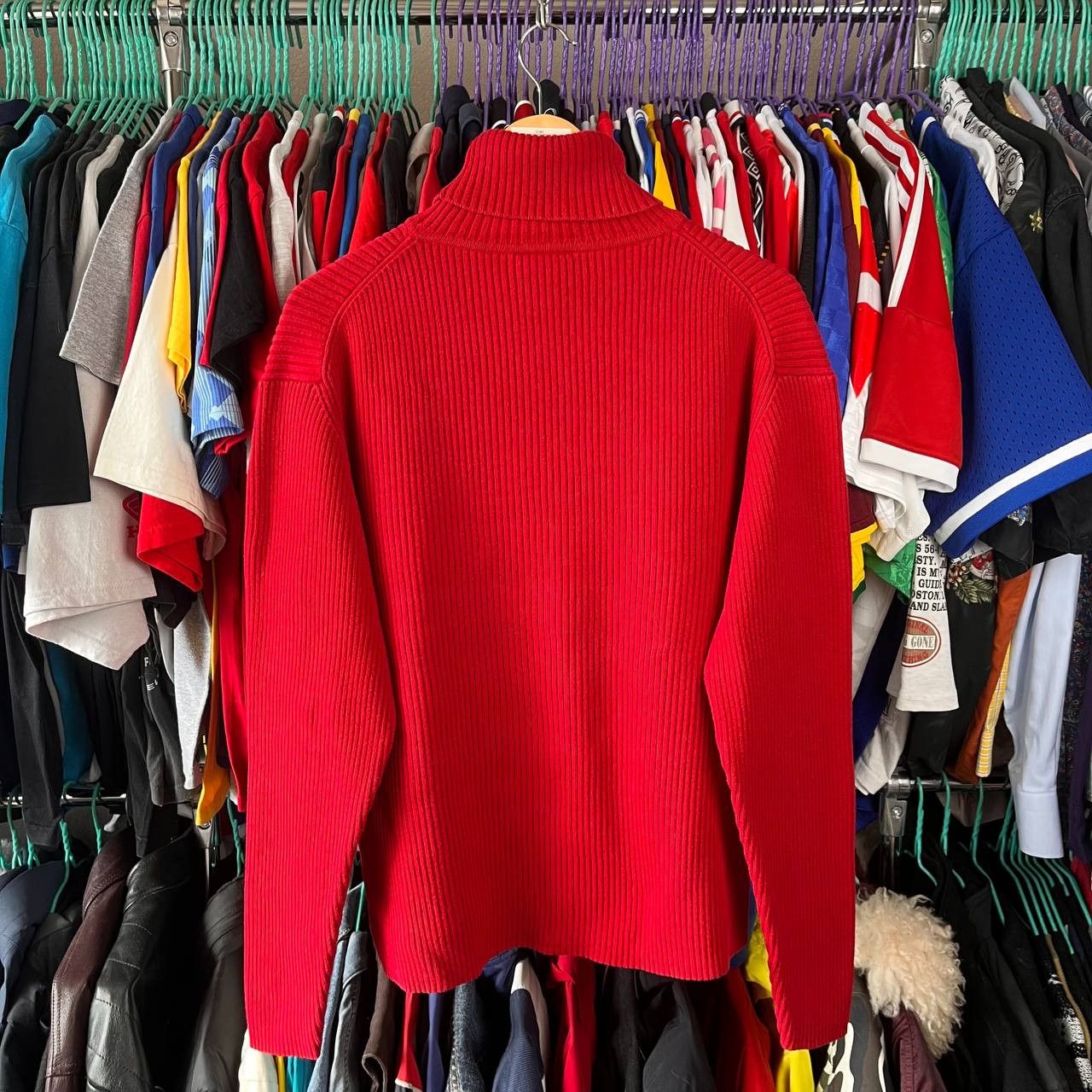 Polo Ralph Lauren 90s Polo Jeans Co Ralph Lauren Red Knit Turtleneck Sweater Size US XL / EU 56 / 4 - 7 Thumbnail