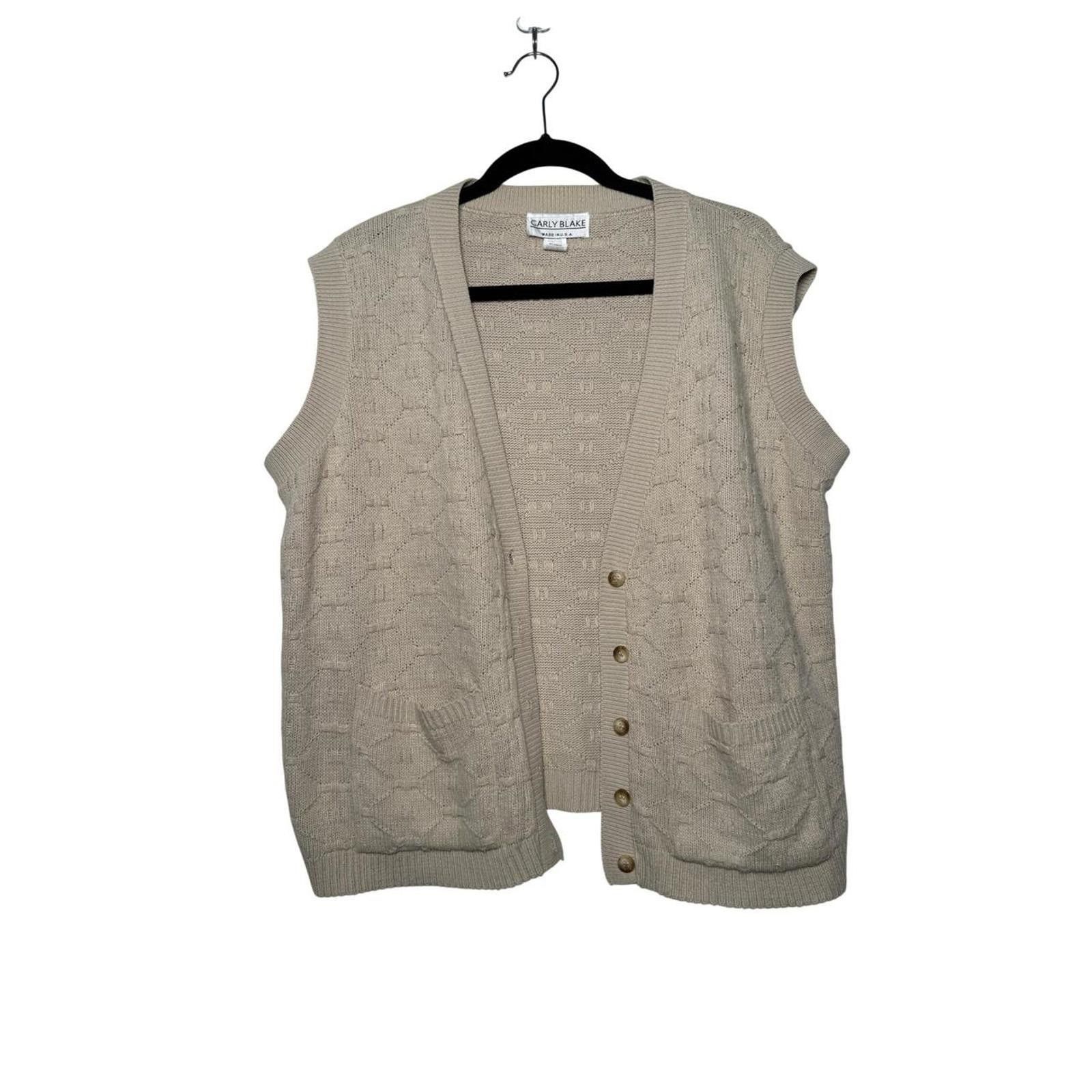 Other Women Preppy Tan Light Academia Vintage knit Vest Size XL / US 12-14 / IT 48-50 - 1 Thumbnail
