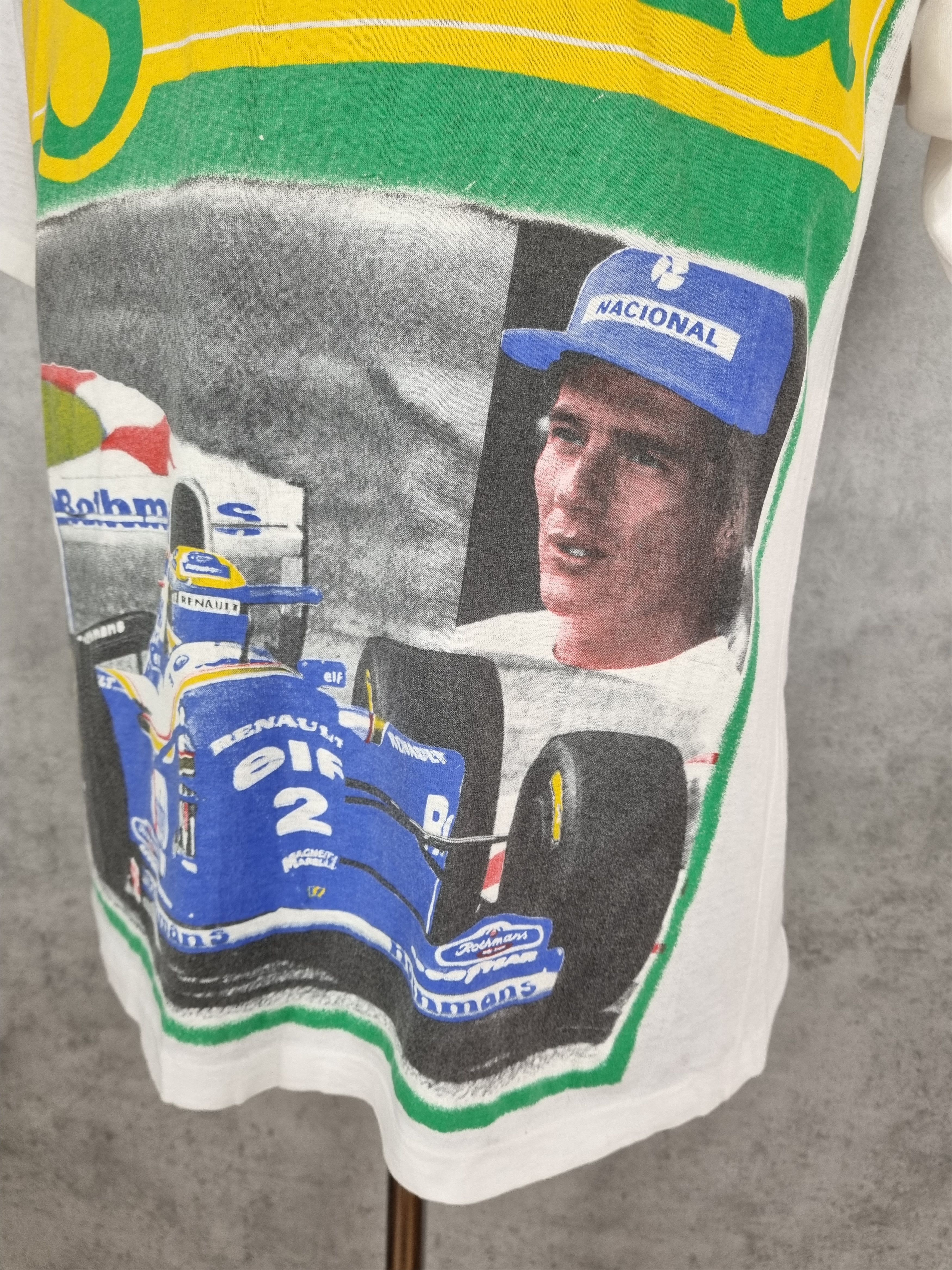 Vintage Single Stitch Ayrton Senna Rothmans Racing Tee Shirt Size US L / EU 52-54 / 3 - 5 Thumbnail