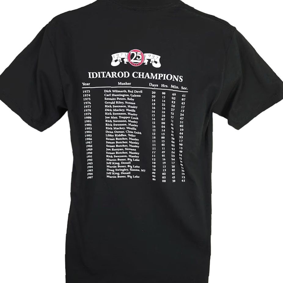 Jerzees VINTAGE Alaska Iditarod T Shirt Mens Size Medium 90s 1997 Champion Dog Sled USA Jerzees Black Cotton Crew Neck Short Sleeve Size US M / EU 48-50 / 2 - 5 Thumbnail