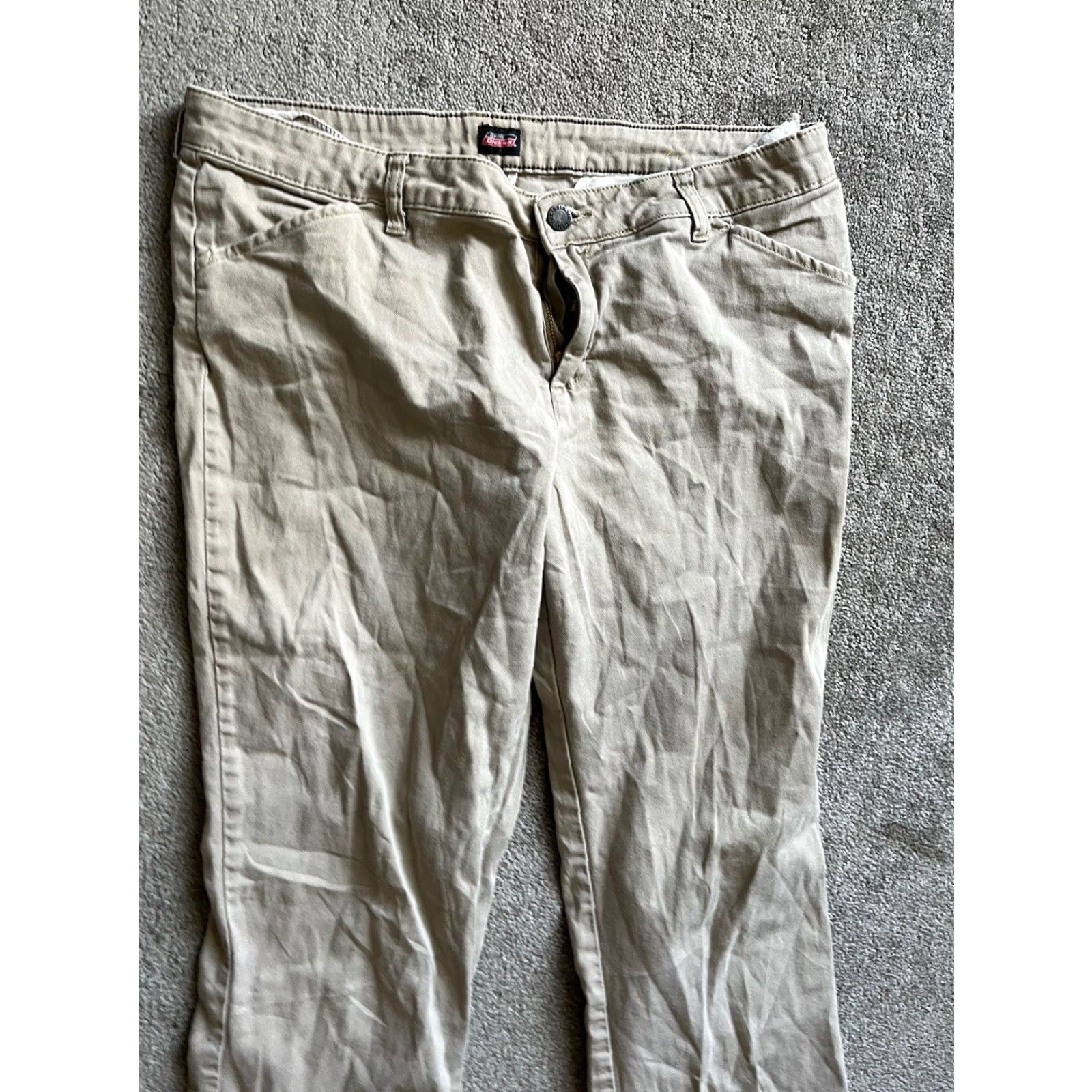 Dickies VINTAGE Dickies Relaxed Chino Pants Chino Women's Pant Regular 12 Beige Khaki Straight 90s Womens Size 34" / US 12 / IT 48 - 4 Thumbnail