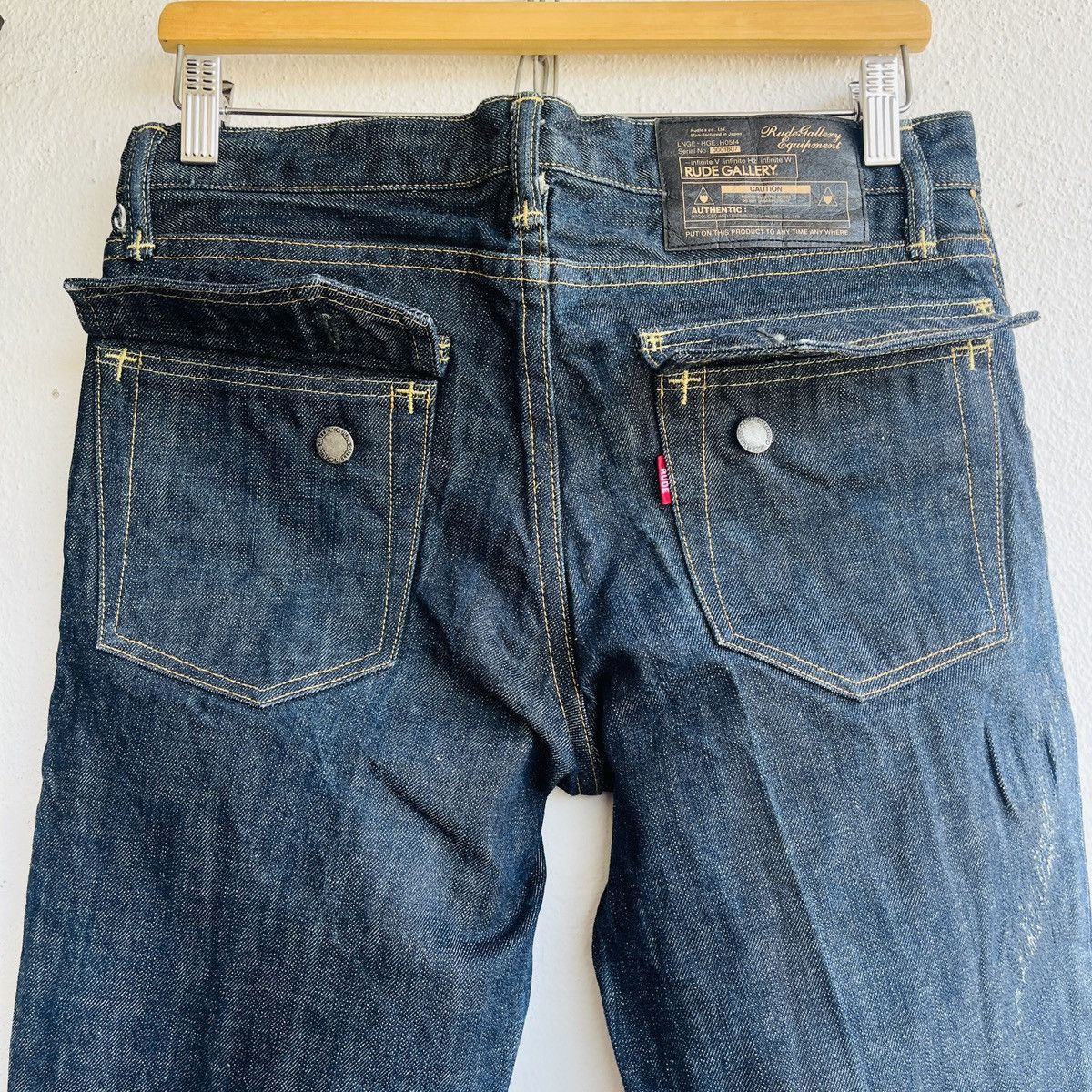 Rude Vintage Rare Rude Gallery Hard Denim Selvedge Jeans Size US 31 - 21 Thumbnail