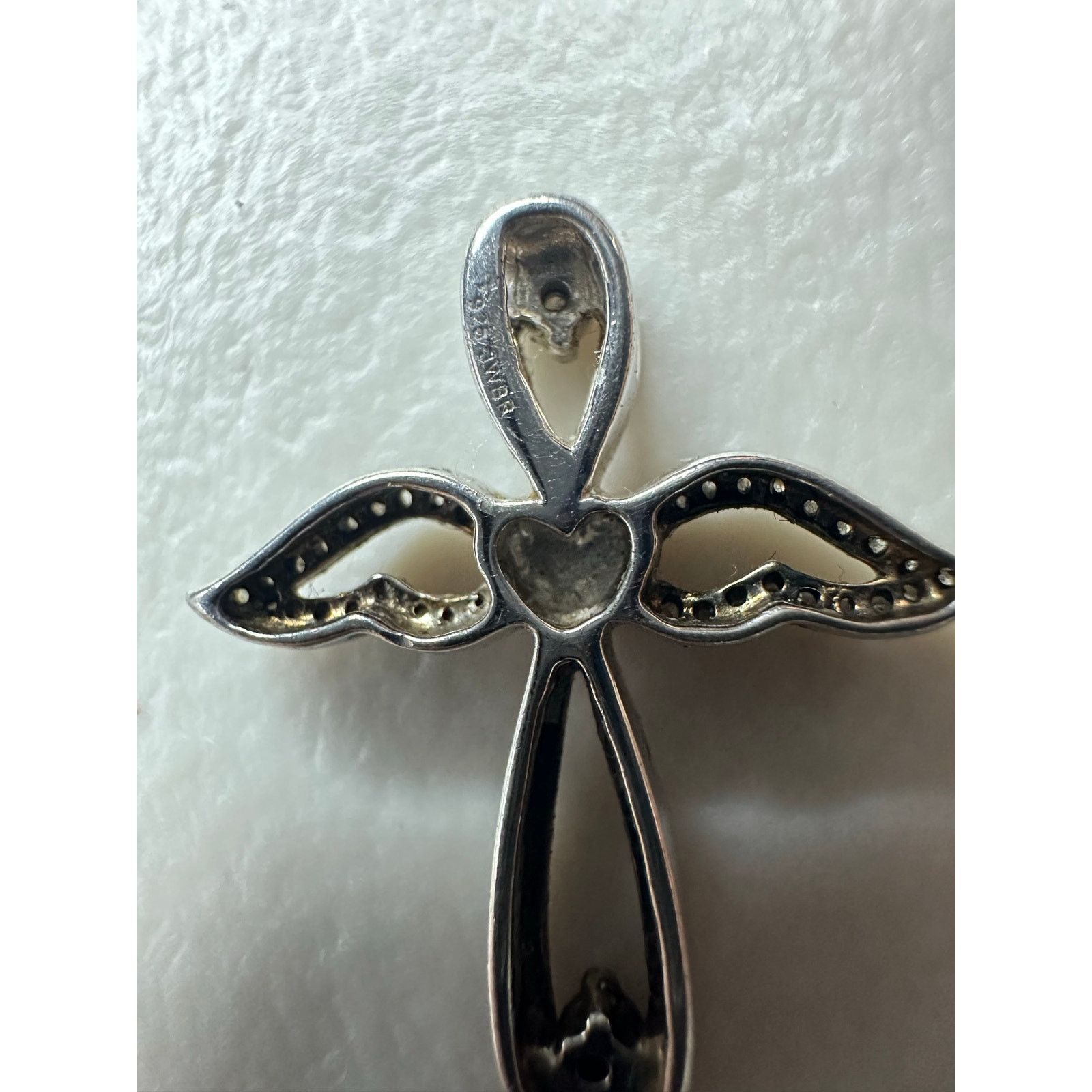 & Other Stories JWBR 10K Gold 925 Silver Diamond Angel Wing Cross Pendant Size ONE SIZE - 3 Thumbnail
